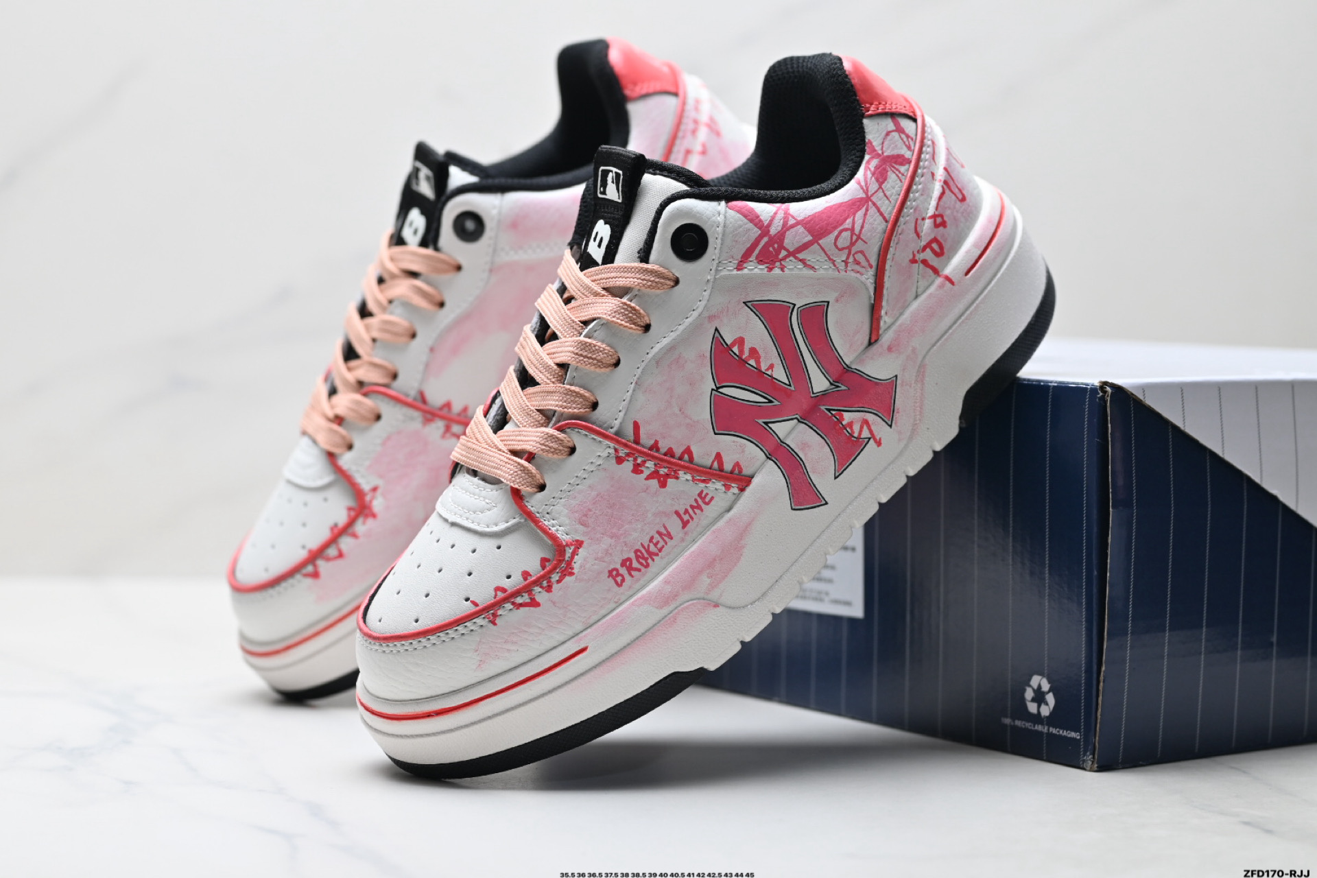 MLB Chunky Liner PU ‘DIY定制’ 简约时尚 百搭 包裹性保暖防滑防水减震 低帮 板鞋 3ASXCA12N