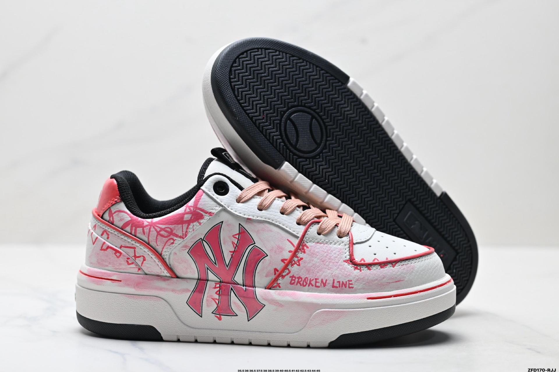 MLB Chunky Liner PU ‘DIY定制’ 简约时尚 百搭 包裹性保暖防滑防水减震 低帮 板鞋 3ASXCA12N