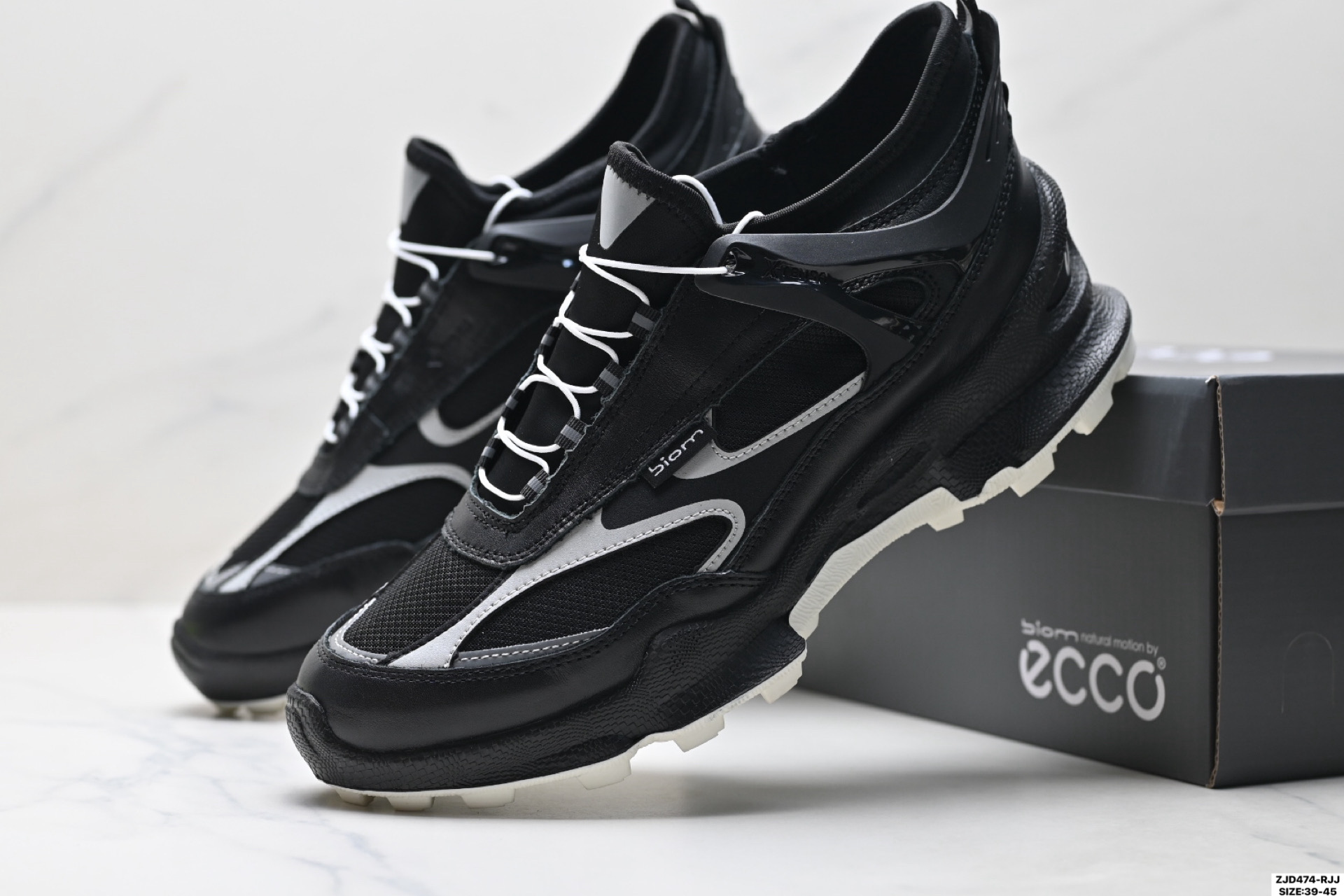 Ecco爱步 健步C 舒适时尚 牛皮防水透气回弹低帮跑步鞋