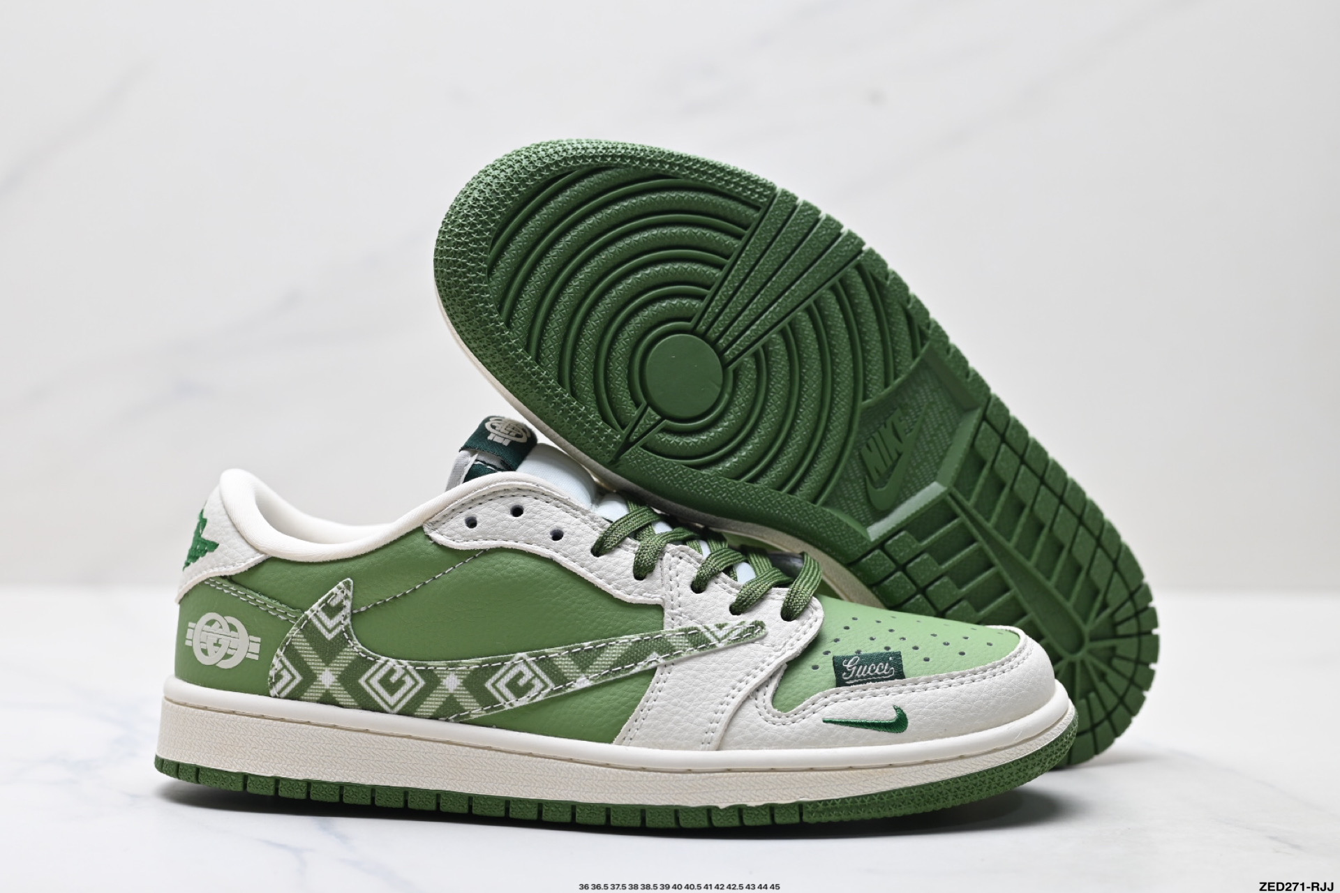 Nike Air Jordan 1 x Travis Scott AJ1倒勾 乔一倒钩 ‘DIY’定制 耐克 低帮文化篮球鞋 XS2025-028