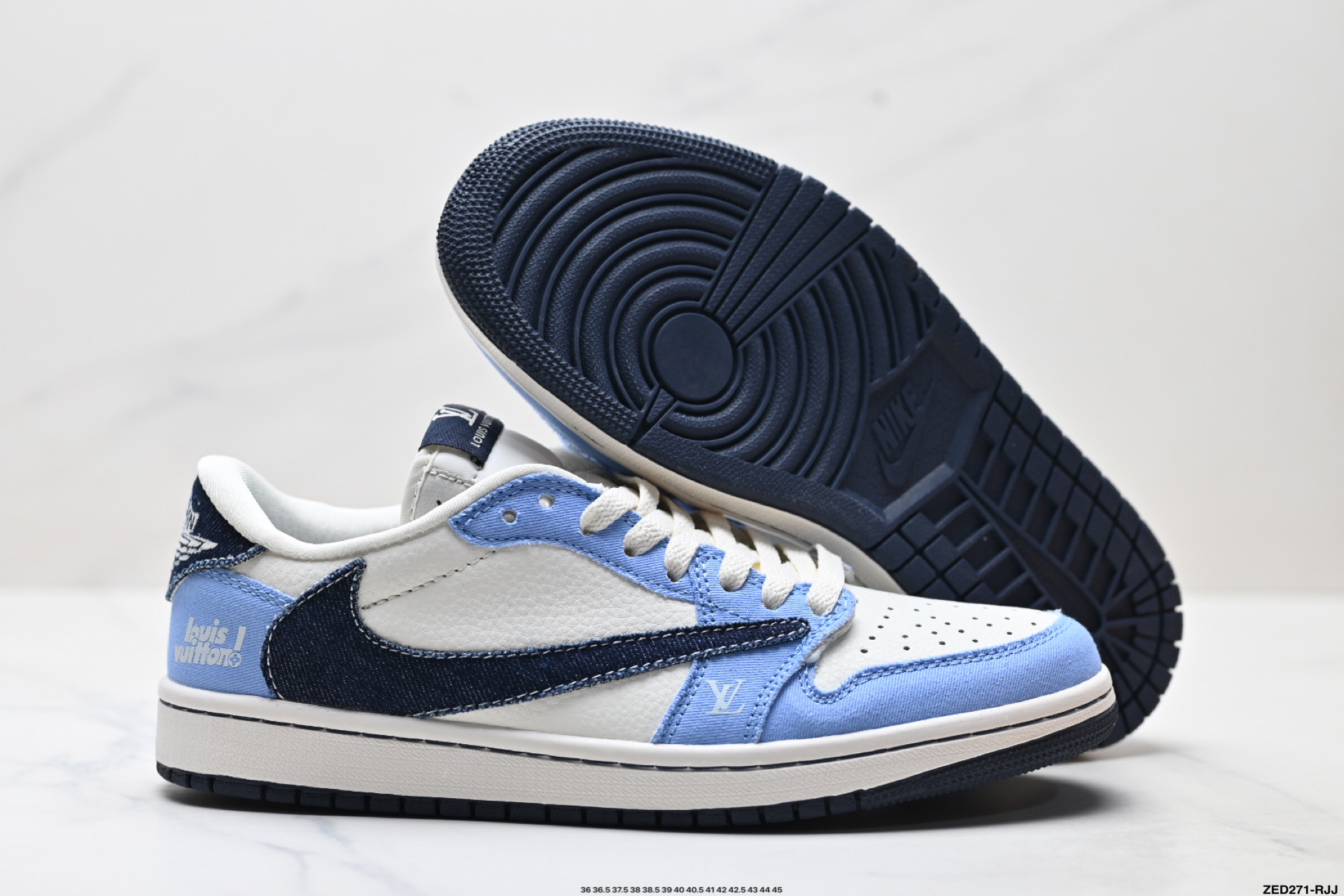 Nike Air Jordan 1 x Travis Scott AJ1倒勾 乔一倒钩 ‘DIY’定制 耐克 低帮文化篮球鞋 JW1188-146