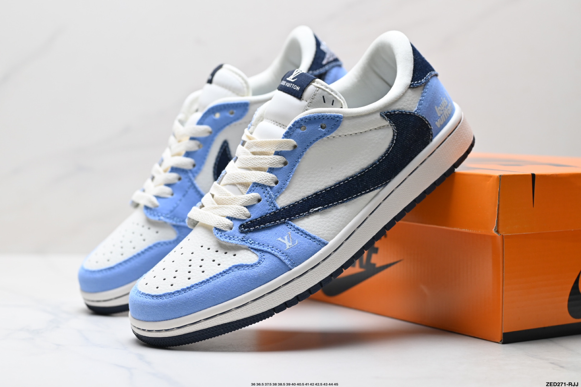 Nike Air Jordan 1 x Travis Scott AJ1倒勾 乔一倒钩 ‘DIY’定制 耐克 低帮文化篮球鞋 JW1188-146