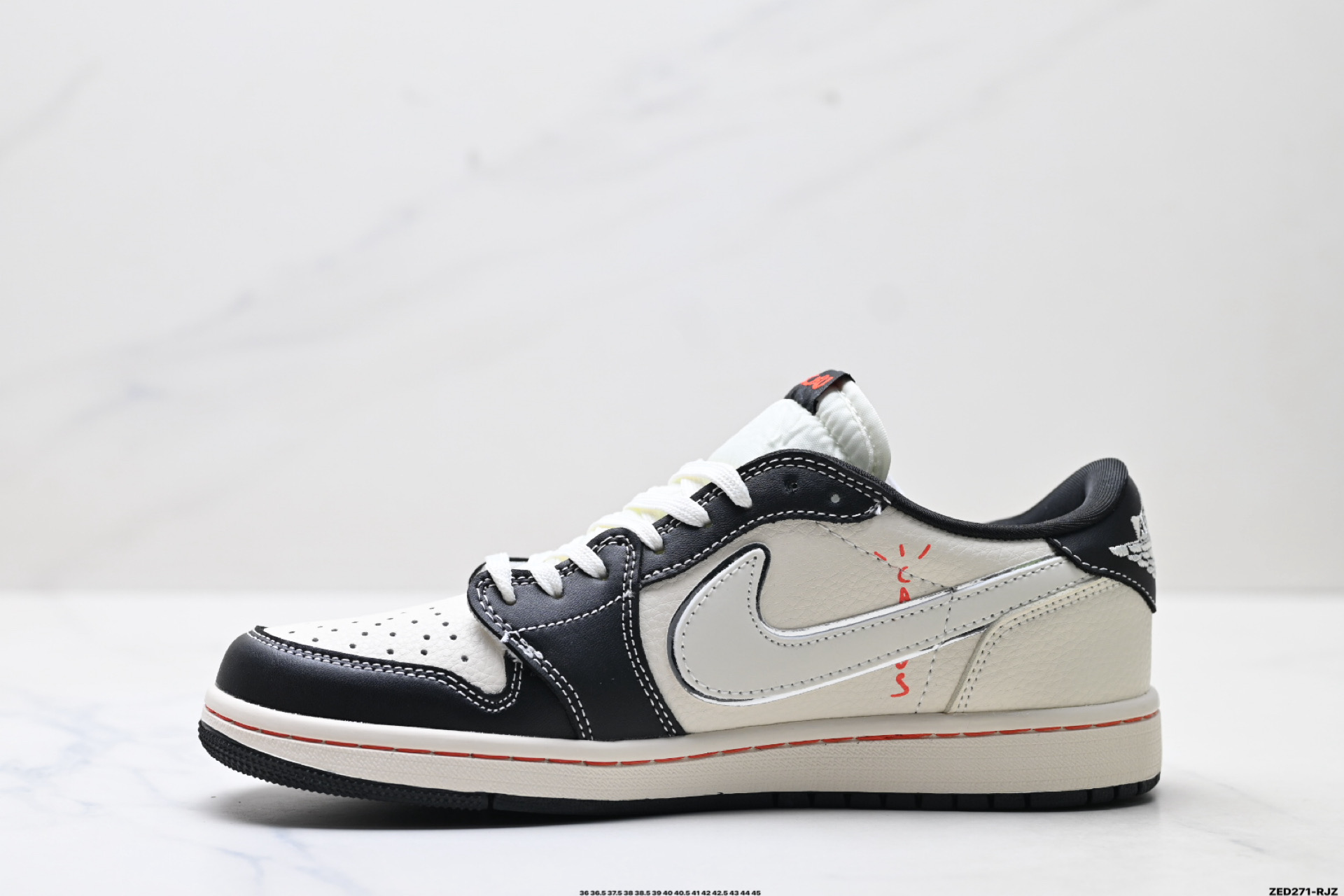 Nike Air Jordan 1 x Travis Scott AJ1倒勾 乔一倒钩 ‘DIY’定制 耐克 低帮文化篮球鞋 DZ5899-019