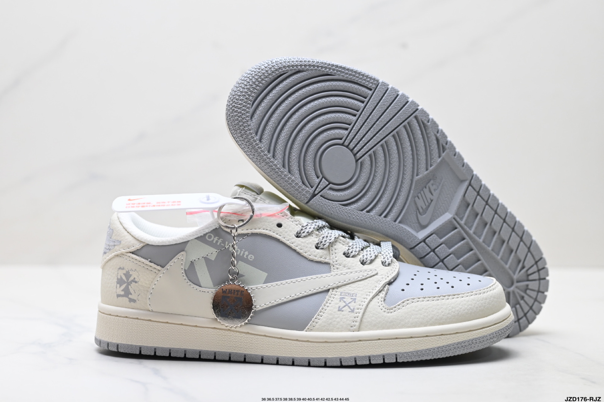 Nike Air Jordan 1 x Off-White: Zapatillas Bajas de Baloncesto Personalizadas 6 i1757609262581 1154 0 4