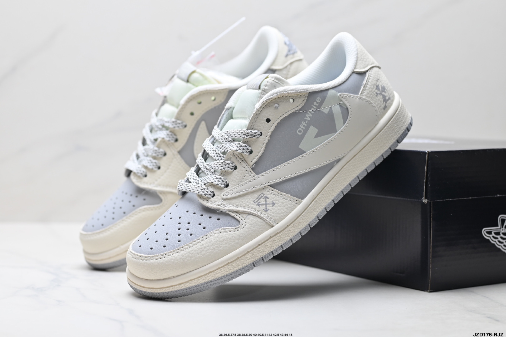 Nike Air Jordan 1 x Off-White: Zapatillas Bajas de Baloncesto Personalizadas 9 i1757609262581 3009 0 7