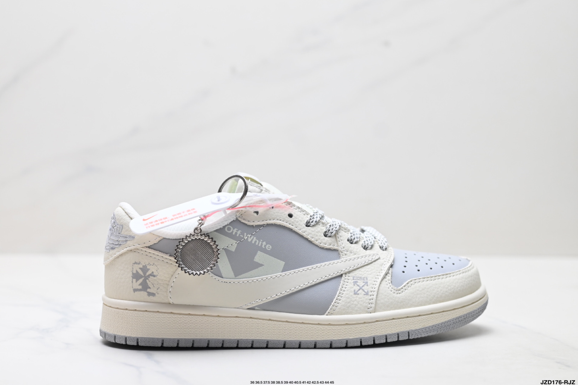 Nike Air Jordan 1 x Off-White: Zapatillas Bajas de Baloncesto Personalizadas 2 i1757609262581 6851 0 0
