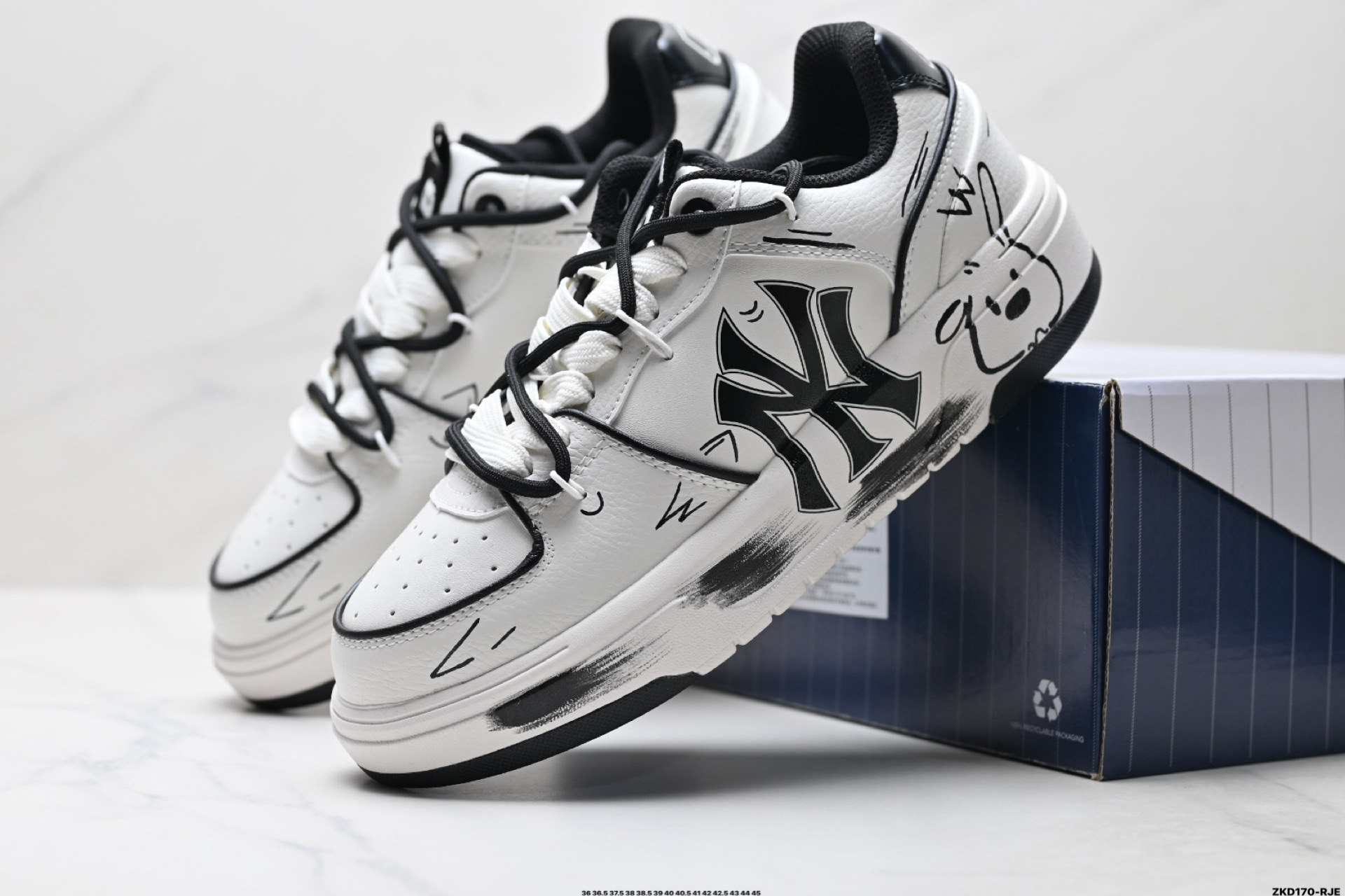 MLB Chunky Liner PU ‘DIY定制’ 简约时尚 百搭 包裹性保暖防滑防水减震 低帮 板鞋 3ASXCA12N