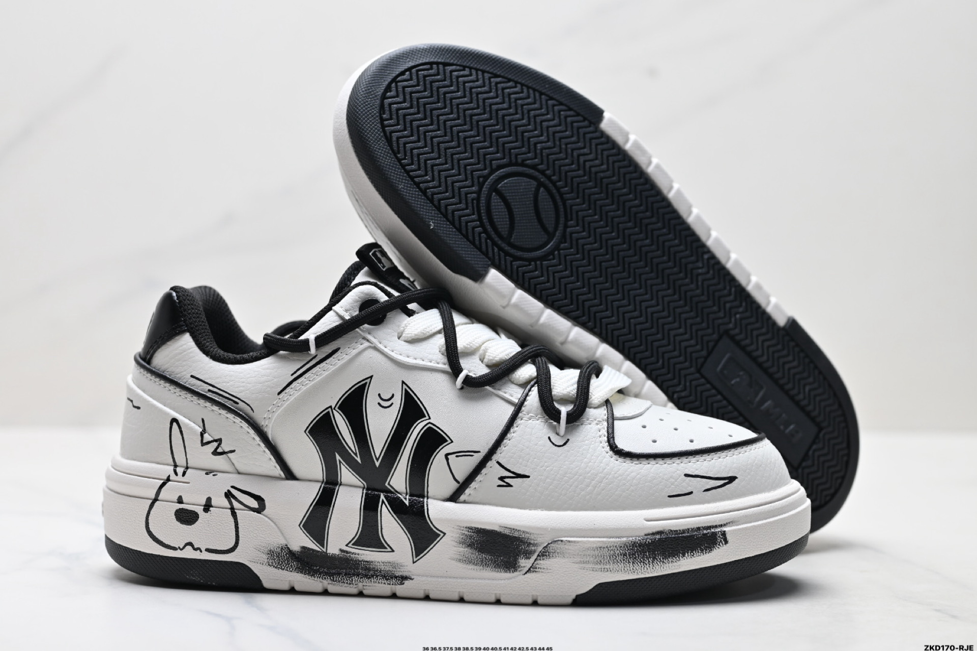 MLB Chunky Liner PU ‘DIY定制’ 简约时尚 百搭 包裹性保暖防滑防水减震 低帮 板鞋 3ASXCA12N