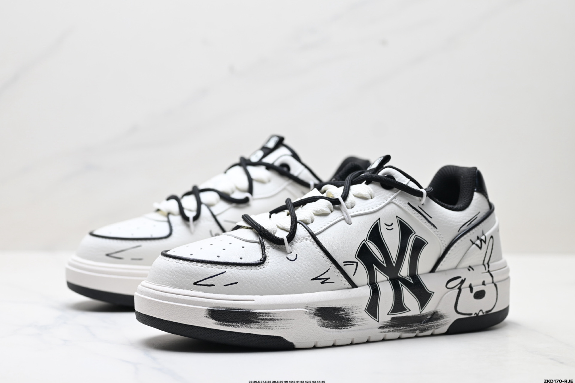 MLB Chunky Liner PU ‘DIY定制’ 简约时尚 百搭 包裹性保暖防滑防水减震 低帮 板鞋 3ASXCA12N