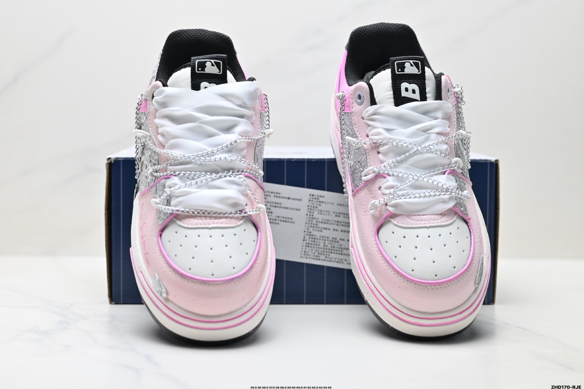 MLB Chunky Liner PU ‘DIY定制’ 简约时尚 百搭 包裹性保暖防滑防水减震 低帮 板鞋 3ASXCA12N