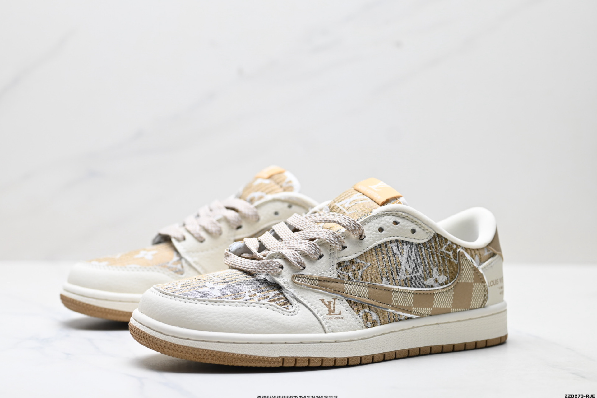 Nike Air Jordan 1 x Travis Scott AJ1倒勾 乔一倒钩 ‘DIY’定制 耐克 低帮文化篮球鞋 XS2025-065