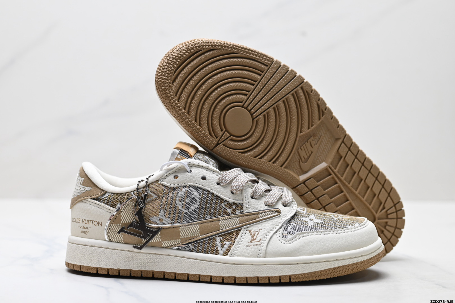 Nike Air Jordan 1 x Travis Scott AJ1倒勾 乔一倒钩 ‘DIY’定制 耐克 低帮文化篮球鞋 XS2025-065