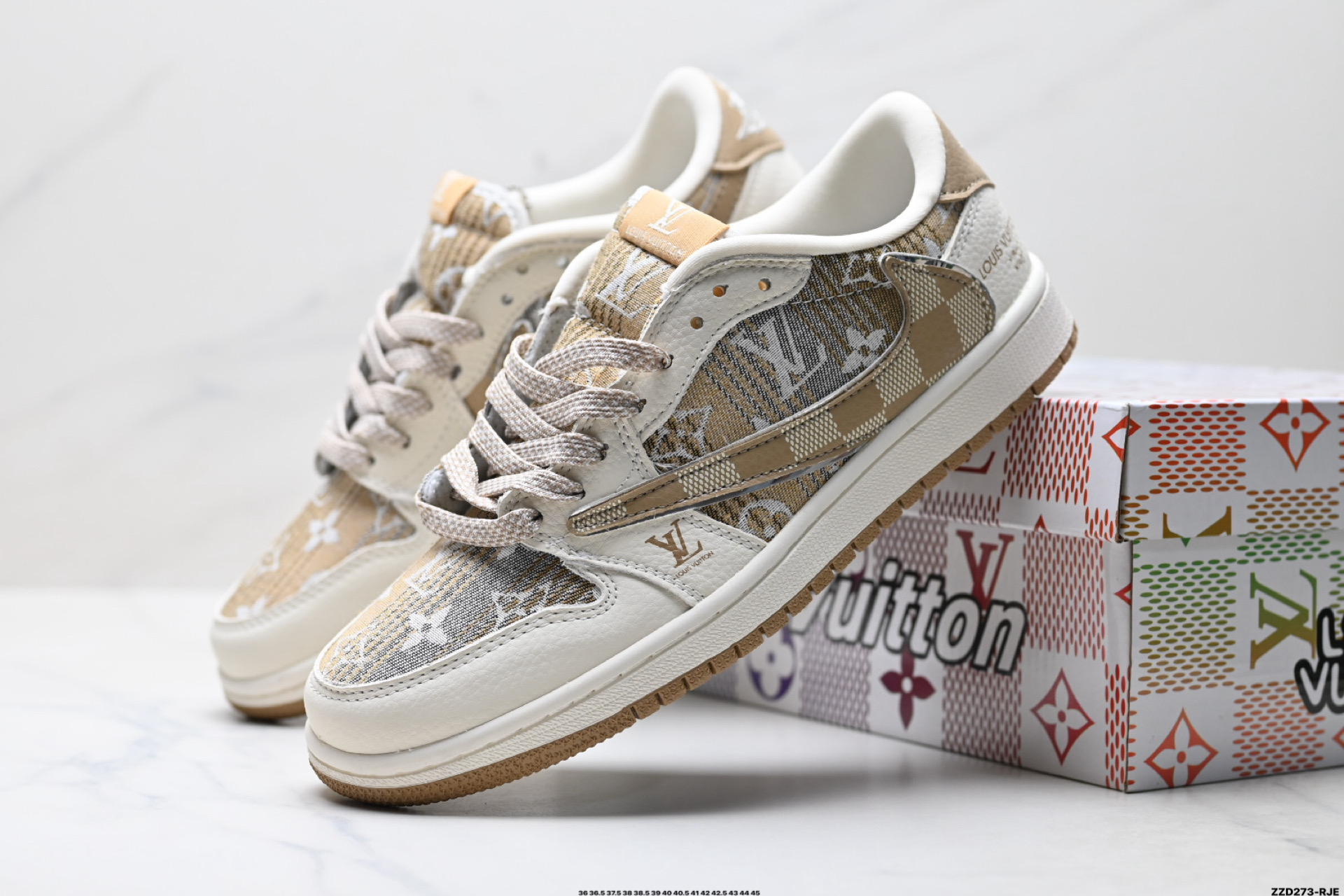 Nike Air Jordan 1 x Travis Scott AJ1倒勾 乔一倒钩 ‘DIY’定制 耐克 低帮文化篮球鞋 XS2025-065