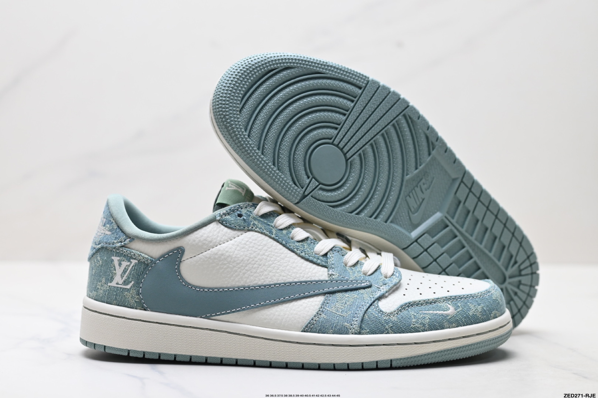 Nike Air Jordan 1 x Travis Scott AJ1倒勾 乔一倒钩 ‘DIY’定制 耐克 低帮文化篮球鞋 SC0601-057