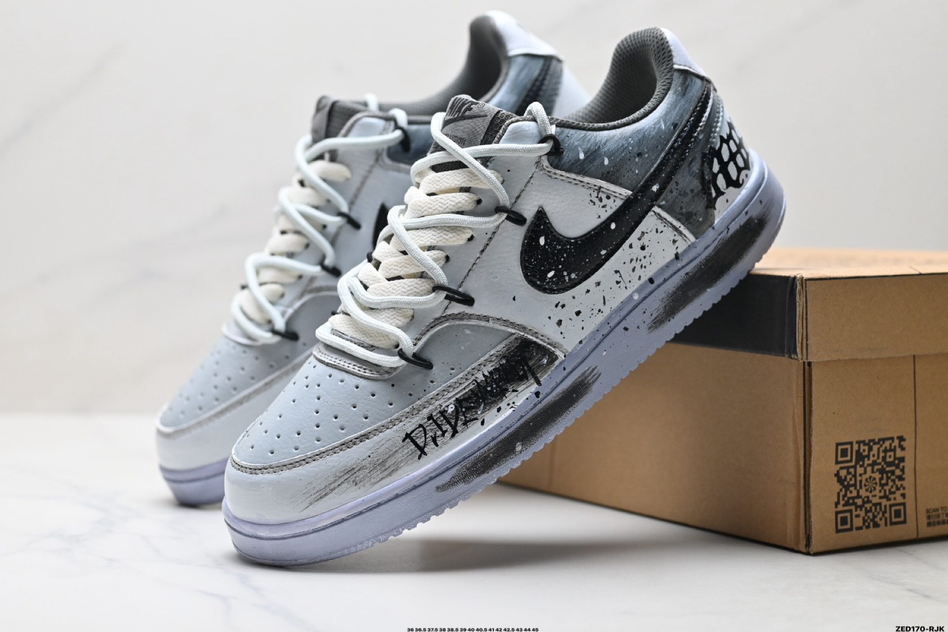 NIKE COURT VISION LO ‘DIY’定制 低帮百搭 透气休闲运动板鞋 DH2987-101