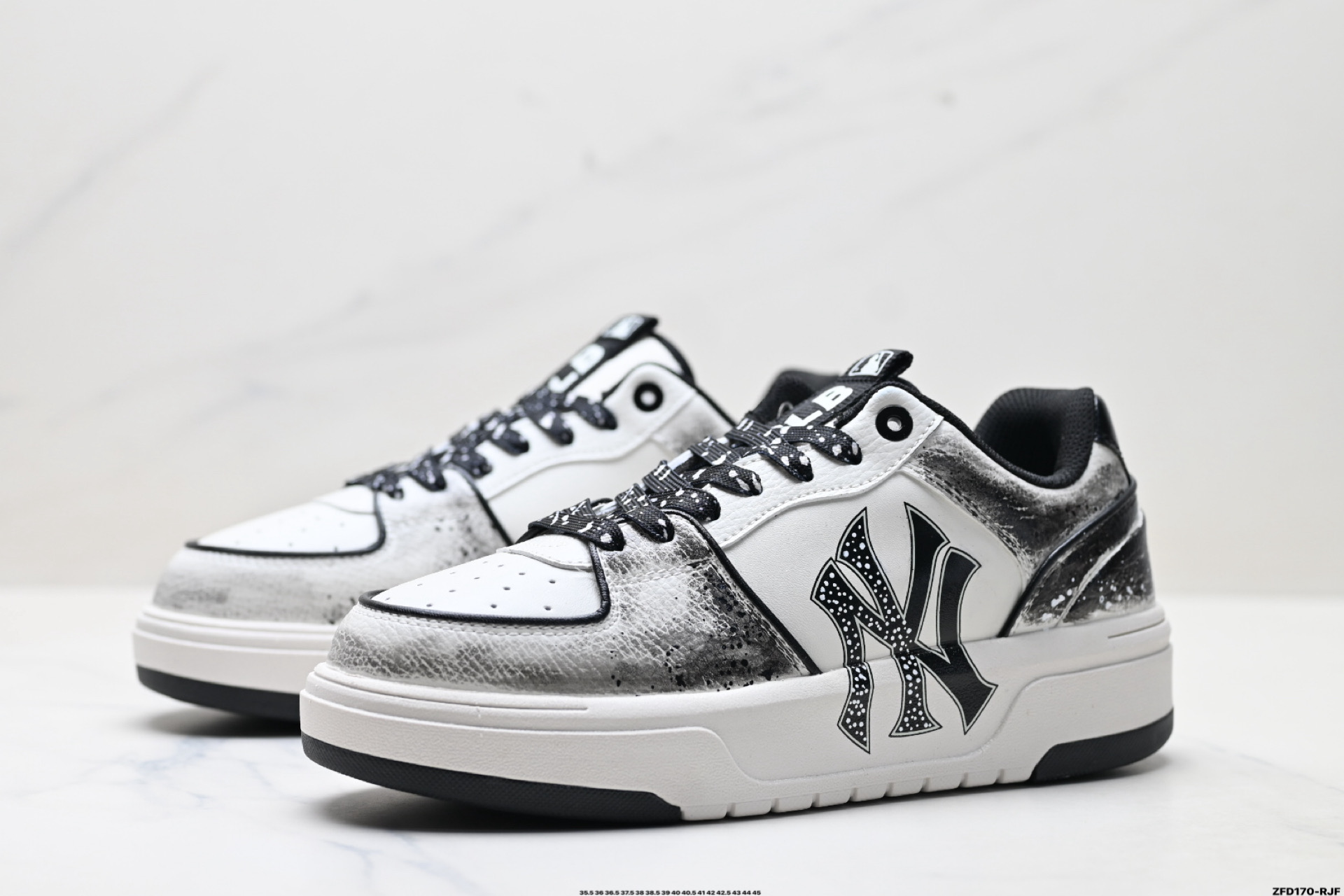 MLB Chunky Liner PU ‘DIY定制’ 简约时尚 百搭 包裹性保暖防滑防水减震 低帮 板鞋 3ASXCA12N