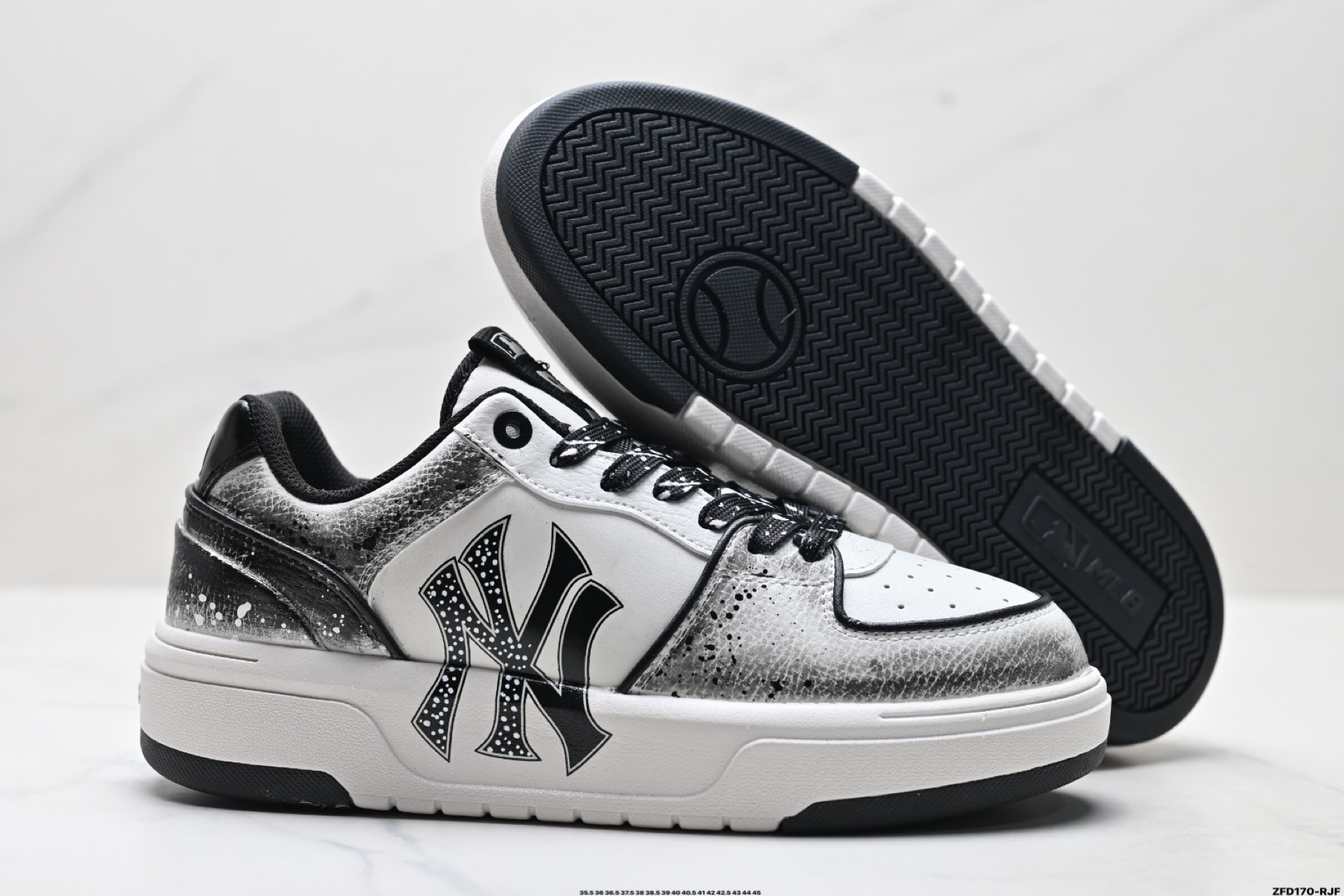 MLB Chunky Liner PU ‘DIY定制’ 简约时尚 百搭 包裹性保暖防滑防水减震 低帮 板鞋 3ASXCA12N