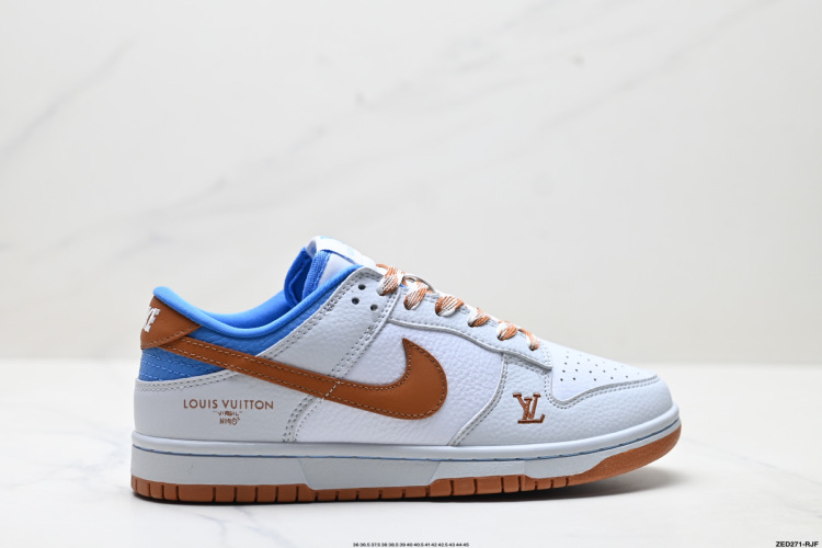 Nike Dunk Low Retro 'DIY' Louis Vuitton Custom White/Brown Casual Shoes 1 Nike Dunk Low Retro ‘DIY’ Louis Vuitton Custom White/Brown Casual Shoes