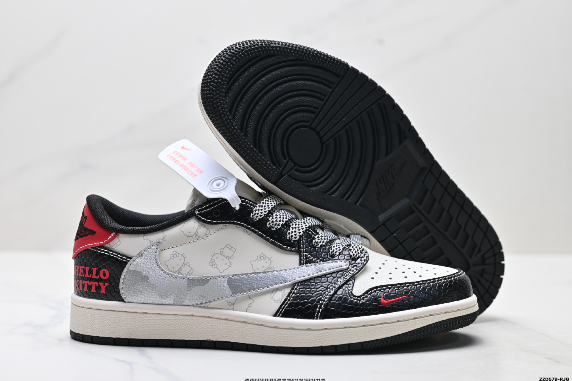 Nike Air Jordan 1 x Travis Scott AJ1倒勾 乔一倒钩 ‘DIY’定制 耐克 低帮文化篮球鞋 HS8068-065