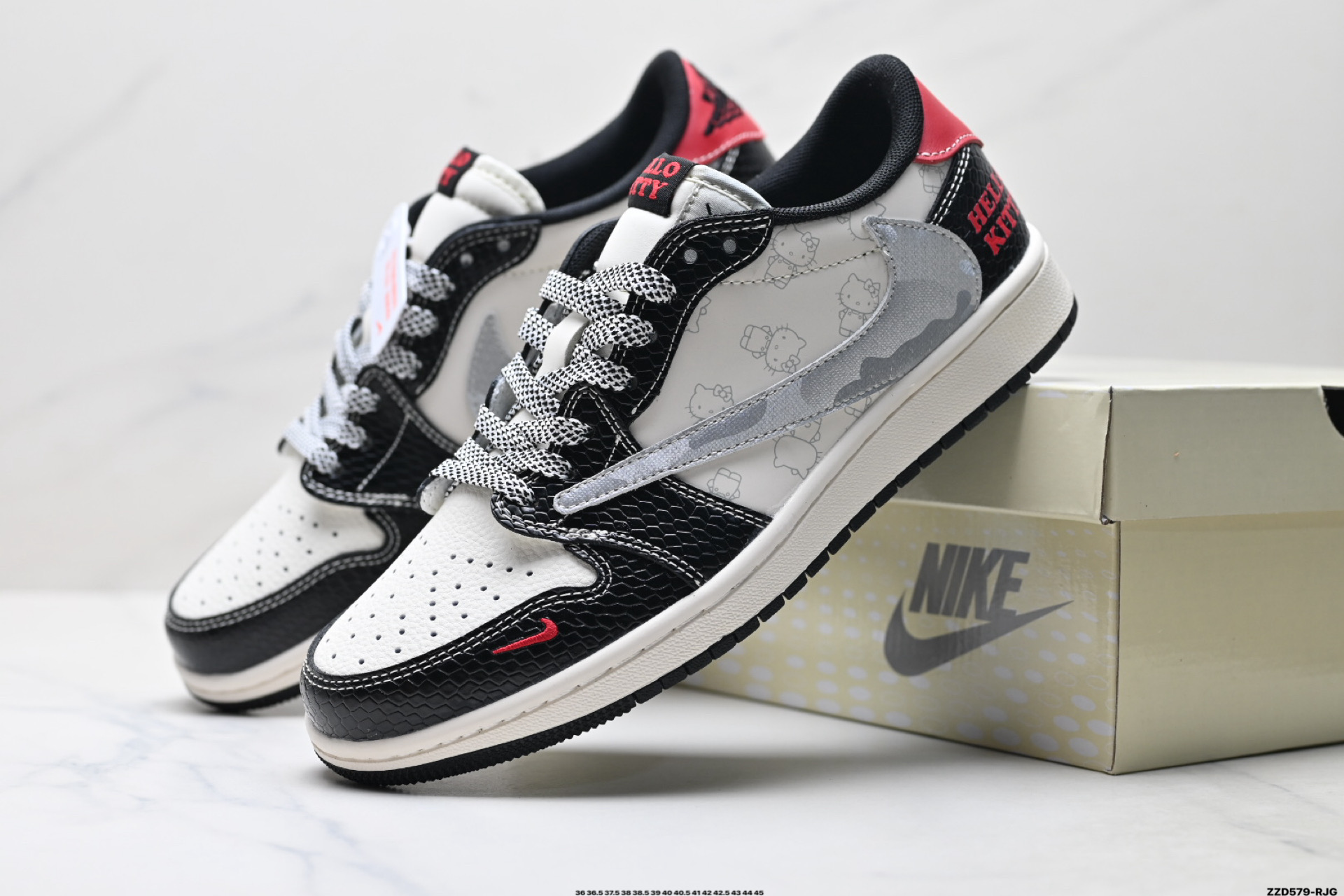 Nike Air Jordan 1 x Travis Scott AJ1倒勾 乔一倒钩 ‘DIY’定制 耐克 低帮文化篮球鞋 HS8068-065