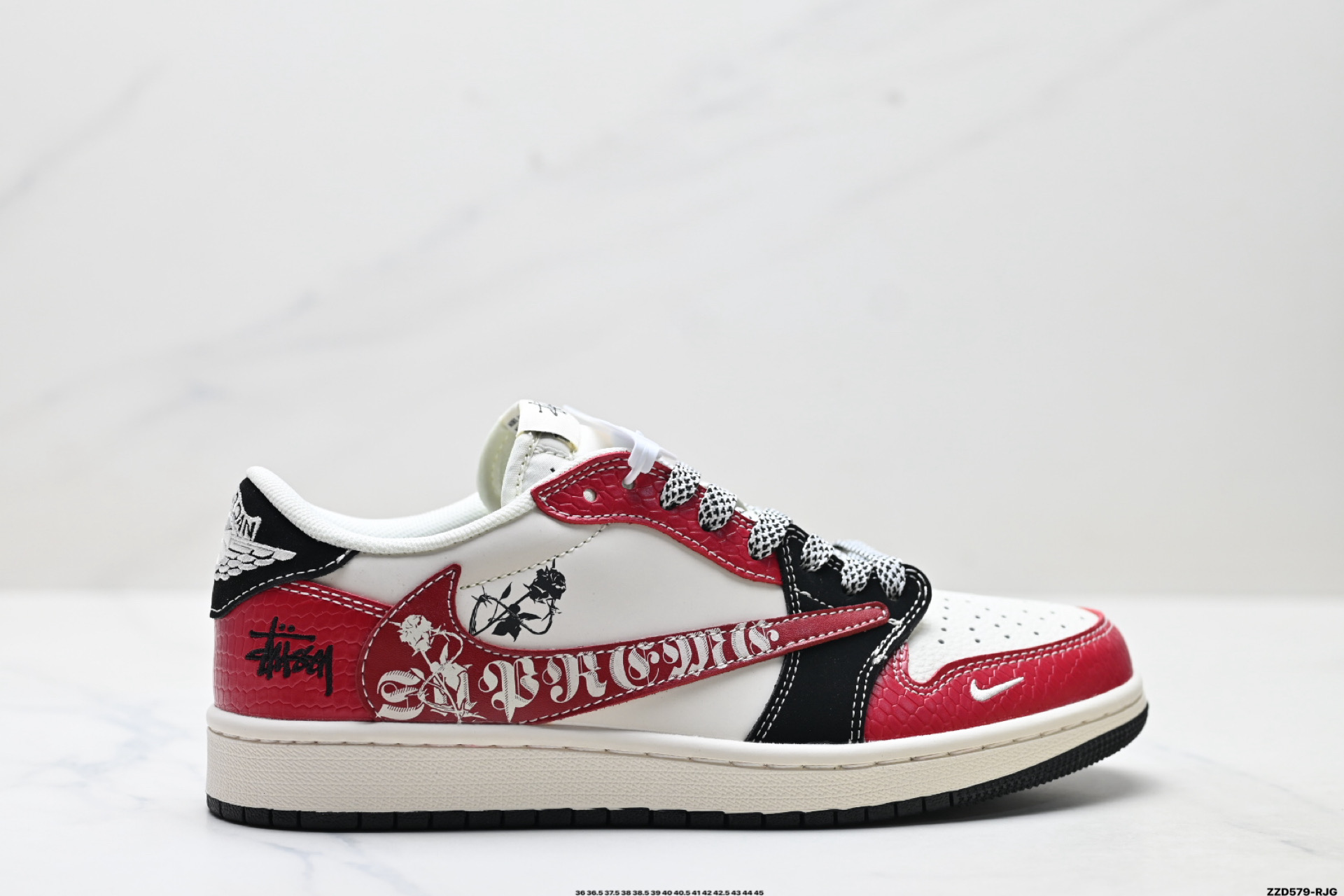 Nike Air Jordan 1 x Travis Scott AJ1倒勾 乔一倒钩 ‘DIY’定制 耐克 低帮文化篮球鞋 HS8068-065