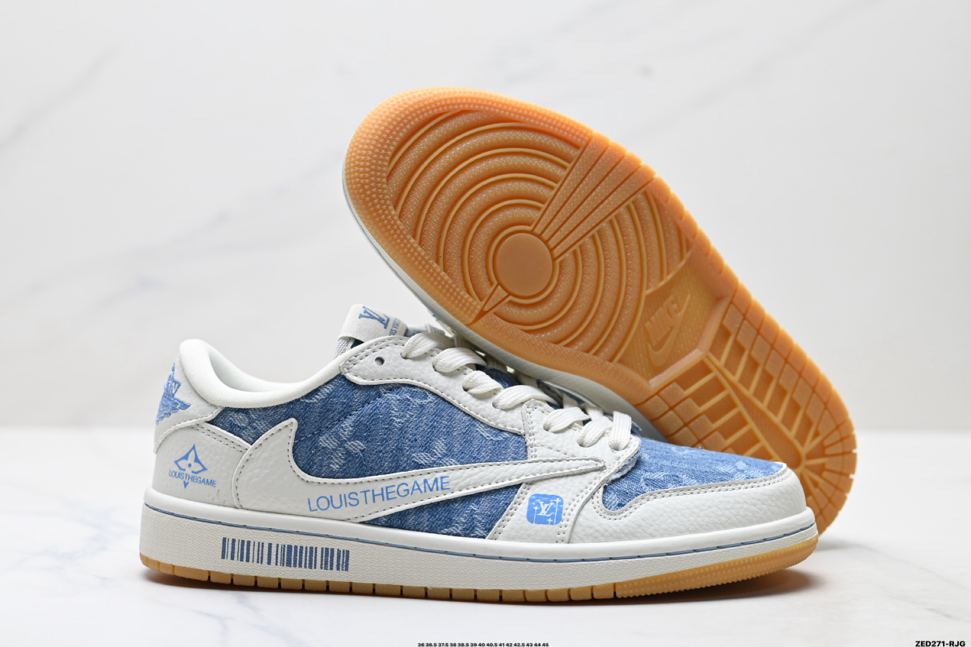 Nike Air Jordan 1 x Travis Scott AJ1倒勾 乔一倒钩 ‘DIY’定制 耐克 低帮文化篮球鞋 SC0601-053