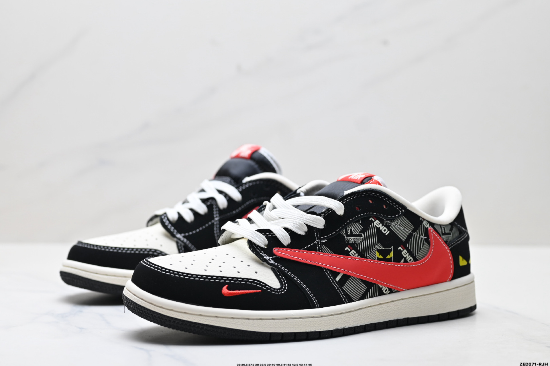 Nike Air Jordan 1 x Travis Scott AJ1倒勾 乔一倒钩 ‘DIY’定制 耐克 低帮文化篮球鞋 XS2025-078