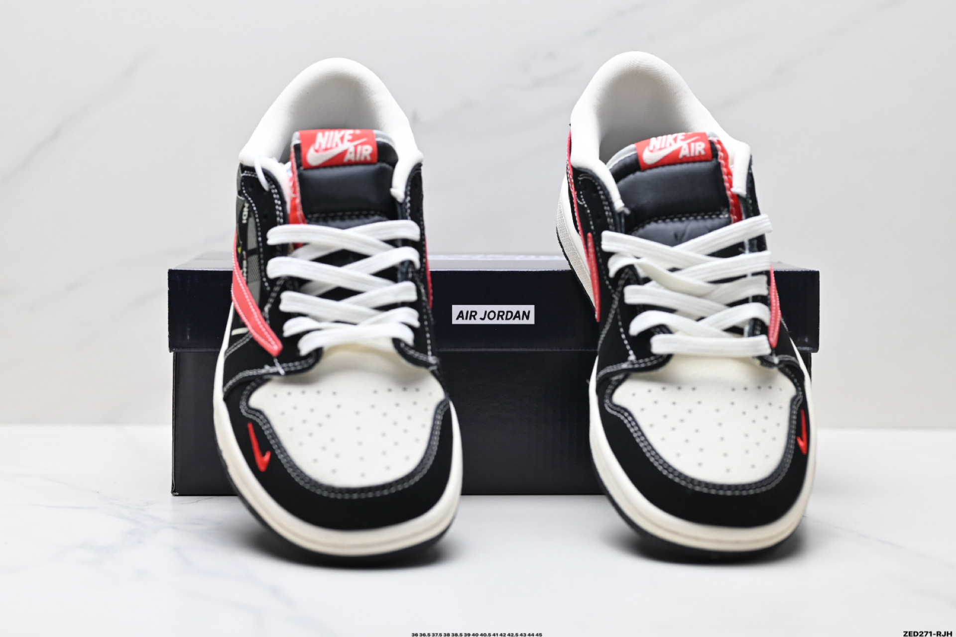 Nike Air Jordan 1 x Travis Scott AJ1倒勾 乔一倒钩 ‘DIY’定制 耐克 低帮文化篮球鞋 XS2025-078