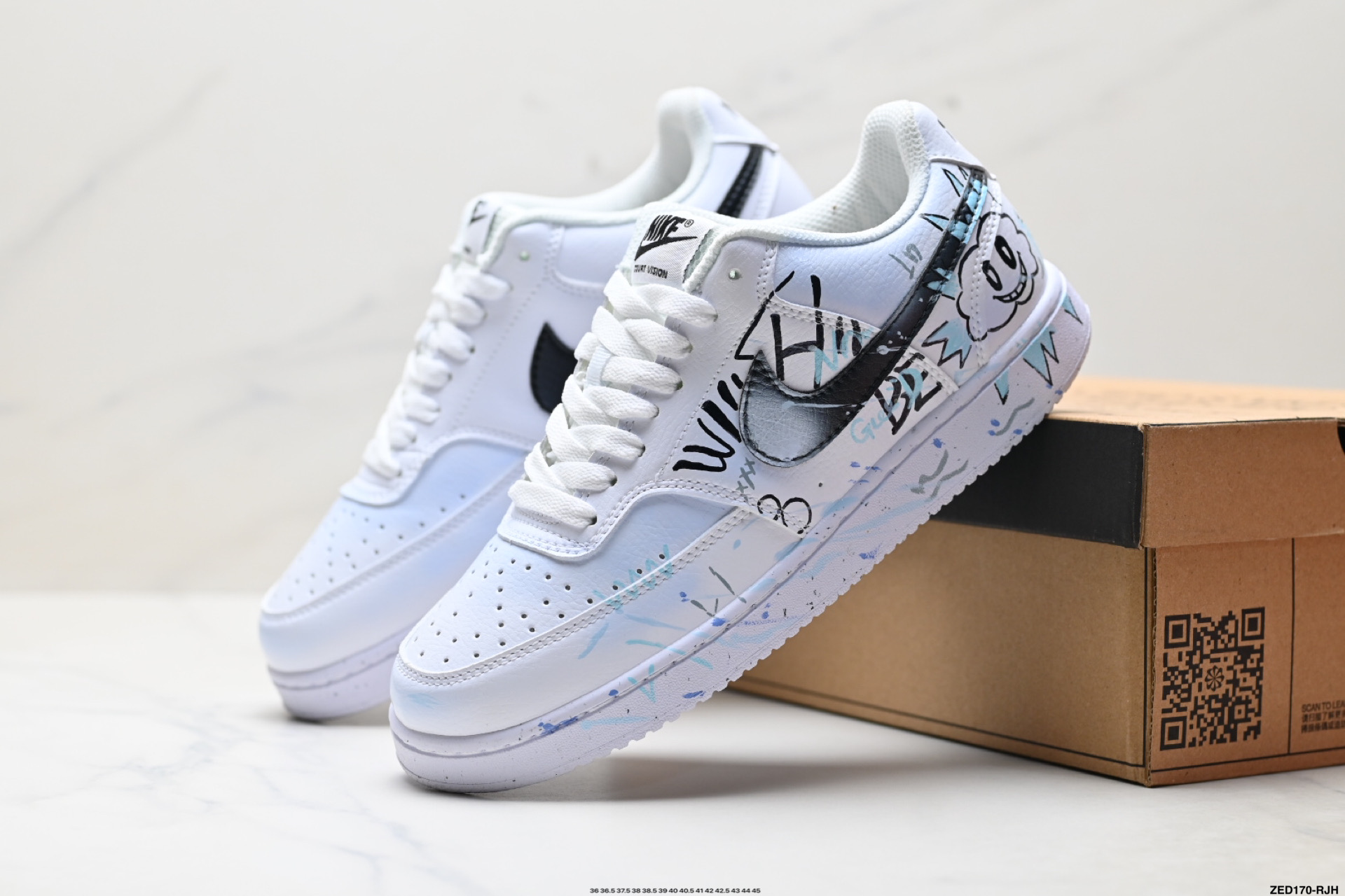 NIKE COURT VISION LO ‘DIY’定制 低帮百搭 透气休闲运动板鞋 DH3158-101