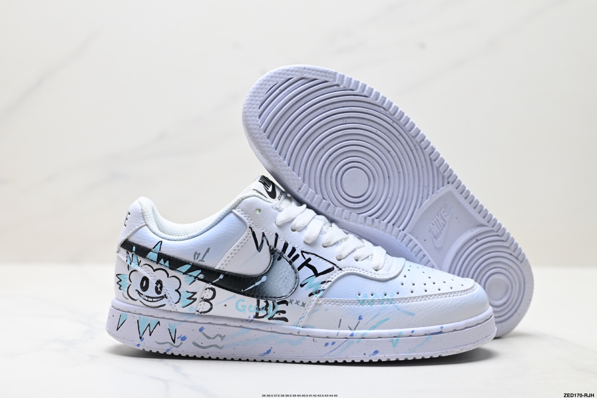 NIKE COURT VISION LO ‘DIY’定制 低帮百搭 透气休闲运动板鞋 DH3158-101