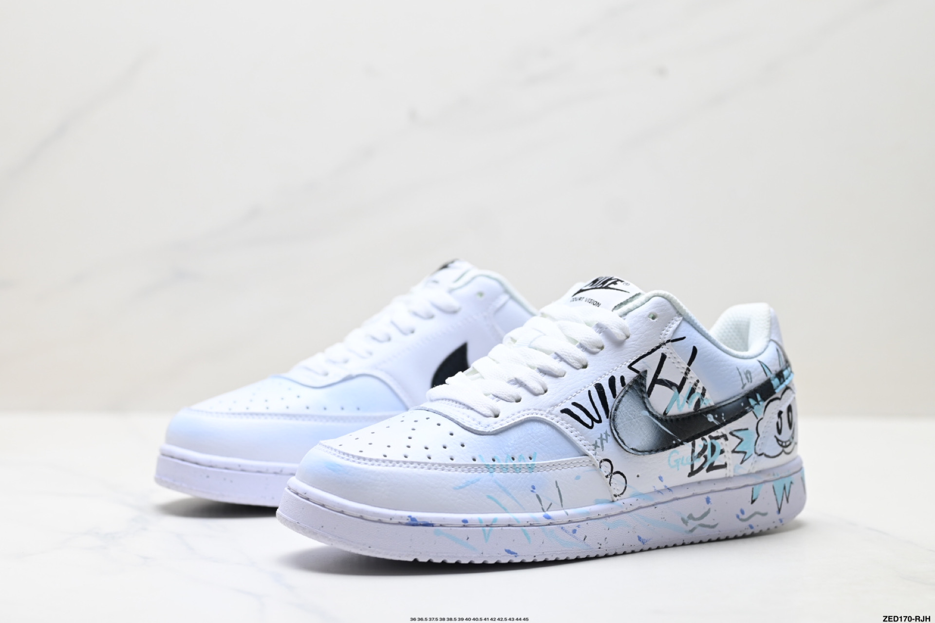 NIKE COURT VISION LO ‘DIY’定制 低帮百搭 透气休闲运动板鞋 DH3158-101