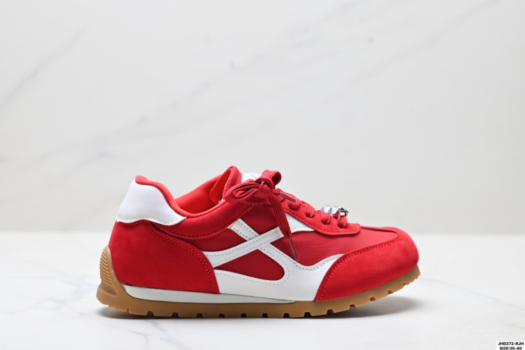 Gucci Retro Colorblock Leather & Suede Sneakers - Red & White, Unisex 1 Gucci Retro Colorblock Leather & Suede Sneakers – Red & White, Unisex