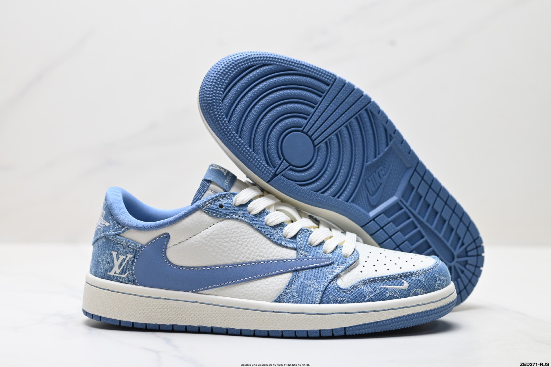 Nike Air Jordan 1 x Travis Scott AJ1倒勾 乔一倒钩 ‘DIY’定制 耐克 低帮文化篮球鞋 SC0601-056