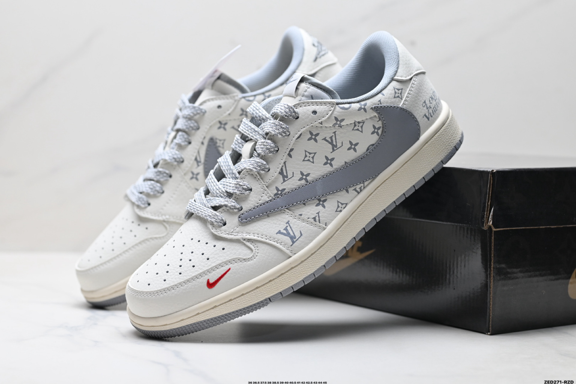 Nike Air Jordan 1 x Travis Scott AJ1倒勾 乔一倒钩 ‘DIY’定制 耐克 低帮文化篮球鞋 CS5288-502