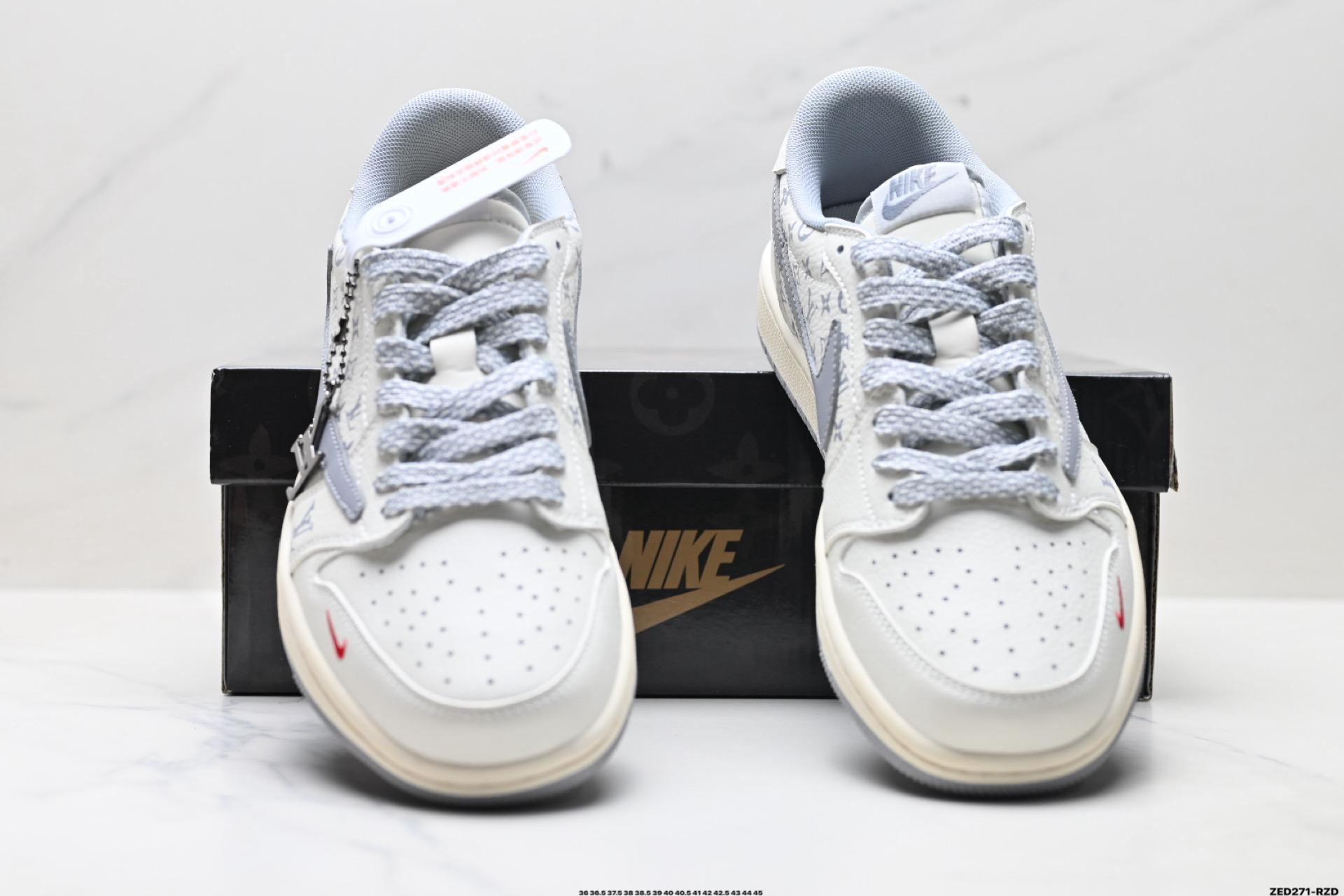 Nike Air Jordan 1 x Travis Scott AJ1倒勾 乔一倒钩 ‘DIY’定制 耐克 低帮文化篮球鞋 CS5288-502