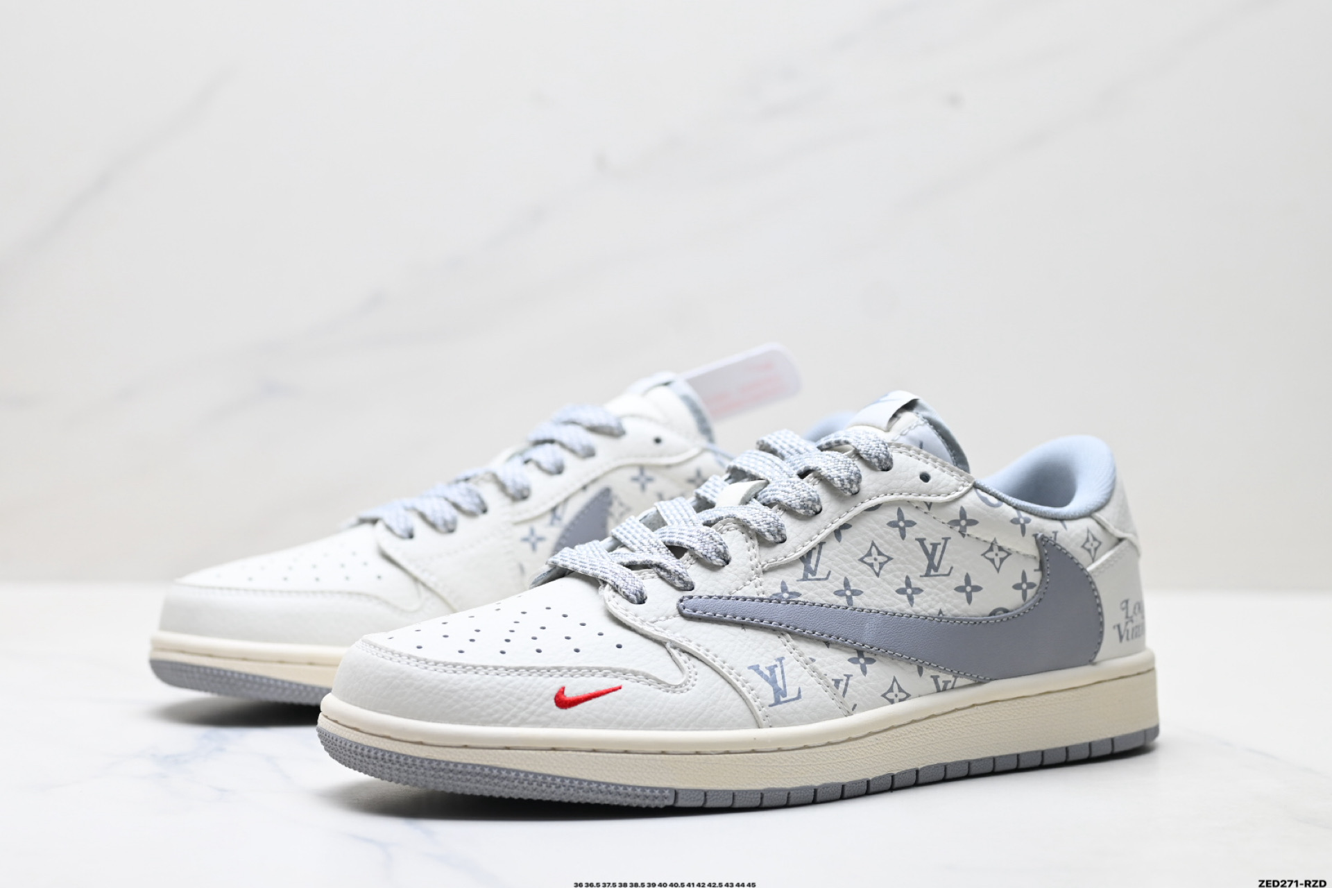 Nike Air Jordan 1 x Travis Scott AJ1倒勾 乔一倒钩 ‘DIY’定制 耐克 低帮文化篮球鞋 CS5288-502