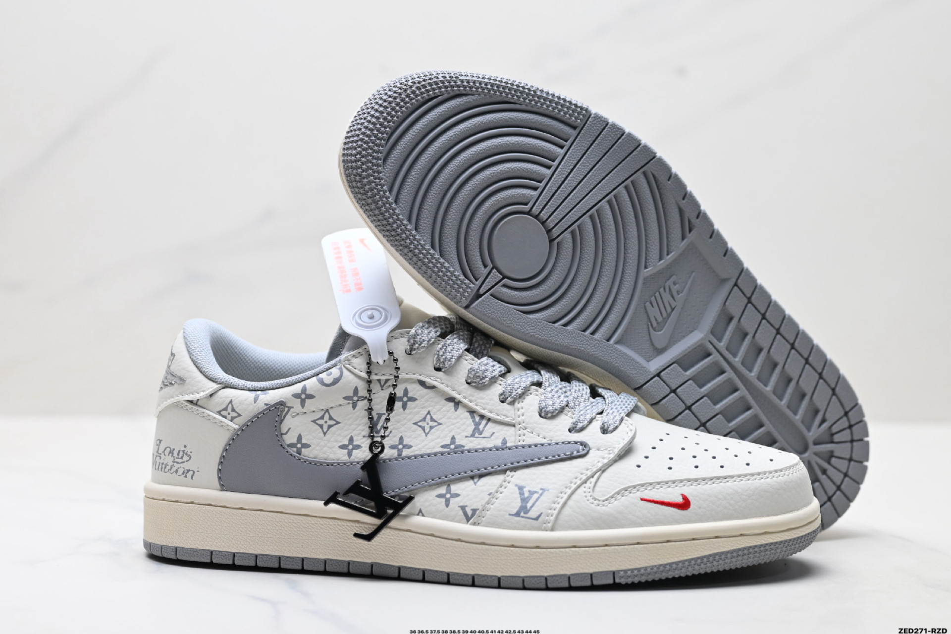 Nike Air Jordan 1 x Travis Scott AJ1倒勾 乔一倒钩 ‘DIY’定制 耐克 低帮文化篮球鞋 CS5288-502