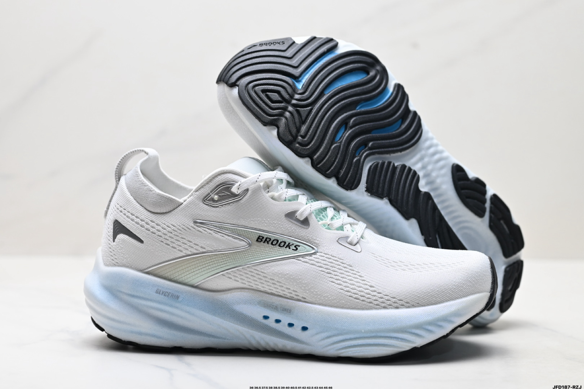 Brooks布鲁克斯Glycerin甘油22跑鞋男子缓震马拉松氮气慢跑鞋 110445 2E 078