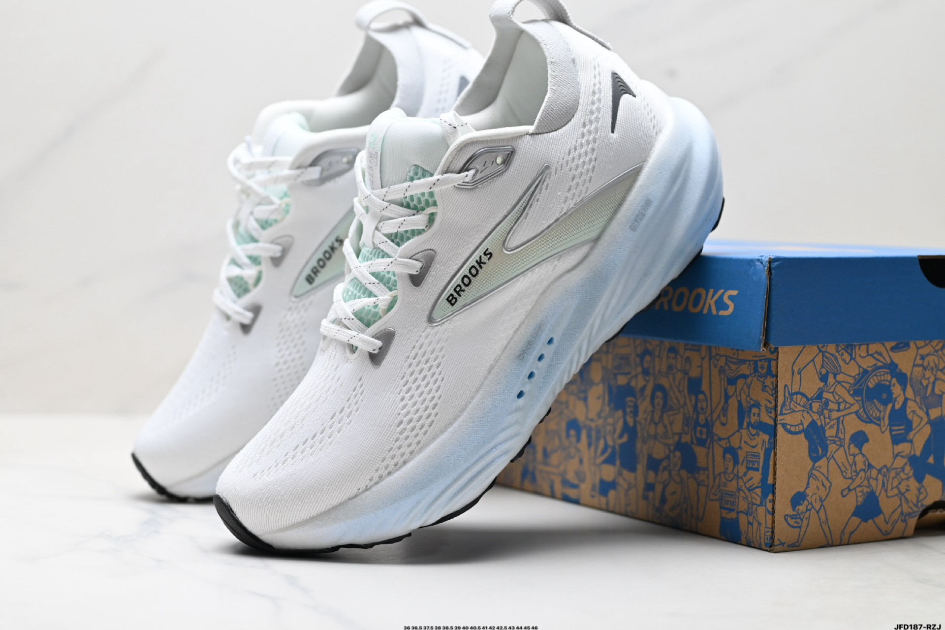 Brooks布鲁克斯Glycerin甘油22跑鞋男子缓震马拉松氮气慢跑鞋 110445 2E 078