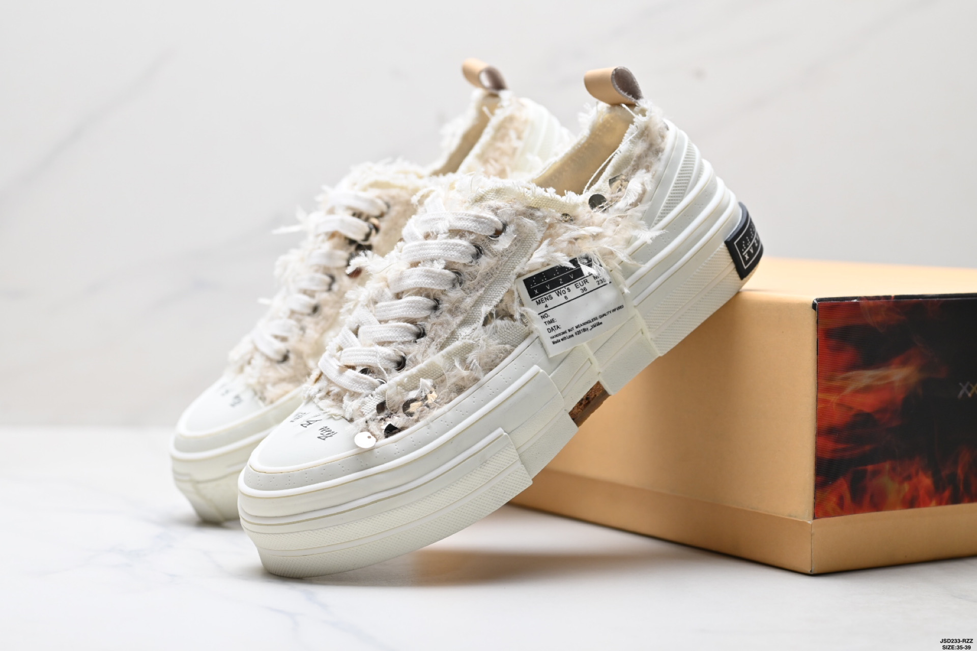 xVESSEL 天鹅之曜 长毛绒亮片 吴建豪低帮 帆布鞋 F20X001