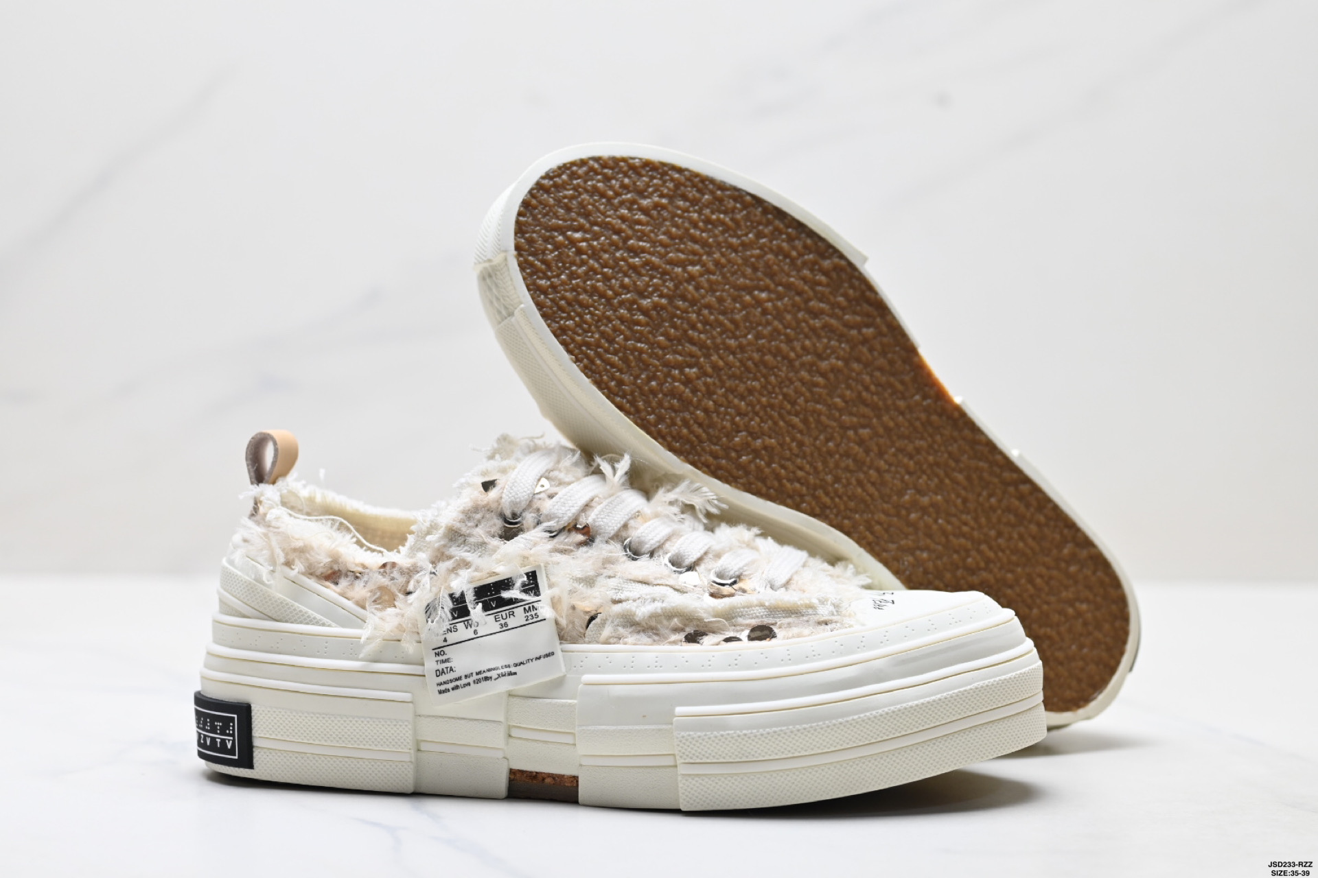 xVESSEL 天鹅之曜 长毛绒亮片 吴建豪低帮 帆布鞋 F20X001