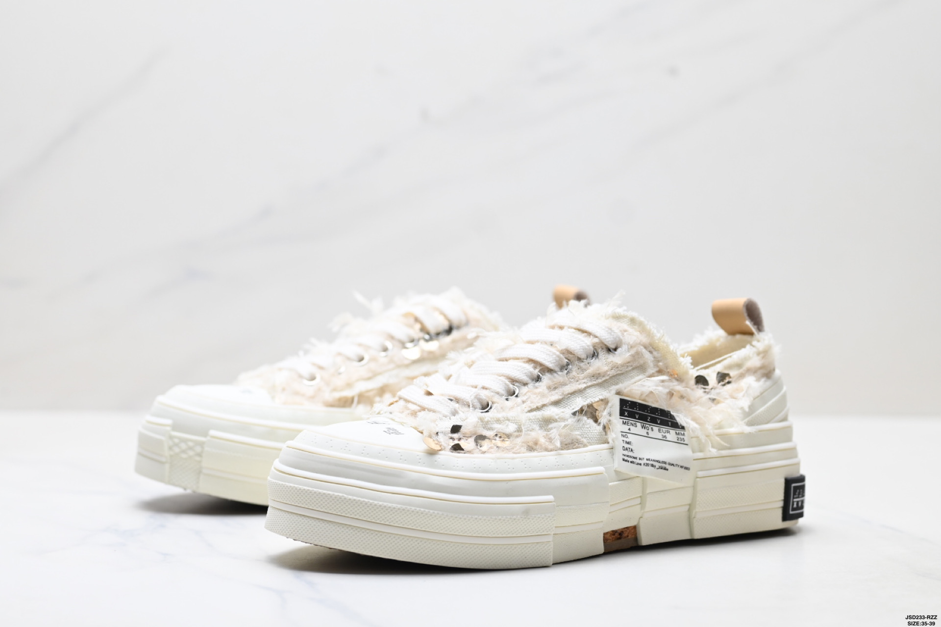 xVESSEL 天鹅之曜 长毛绒亮片 吴建豪低帮 帆布鞋 F20X001