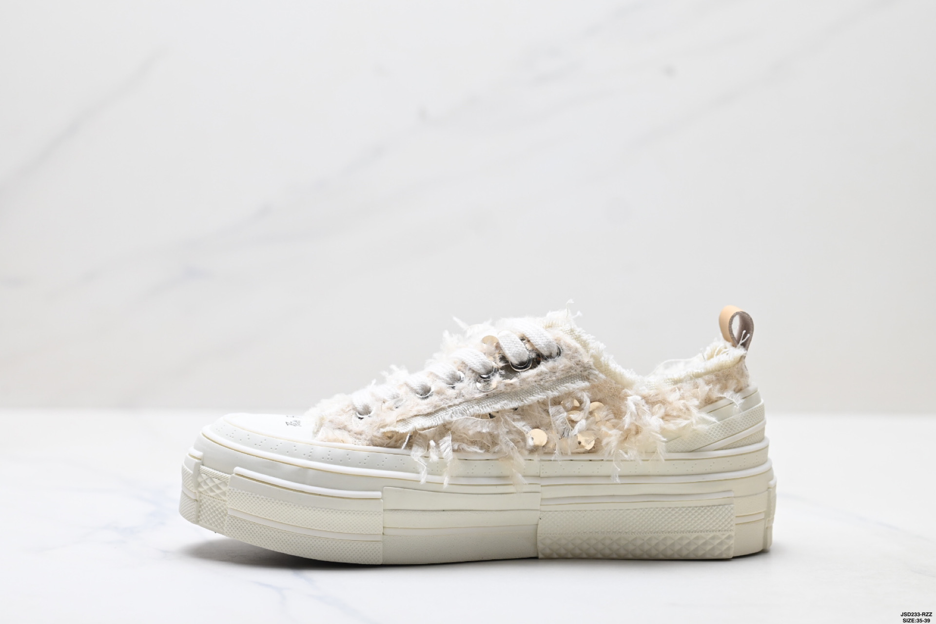 xVESSEL 天鹅之曜 长毛绒亮片 吴建豪低帮 帆布鞋 F20X001