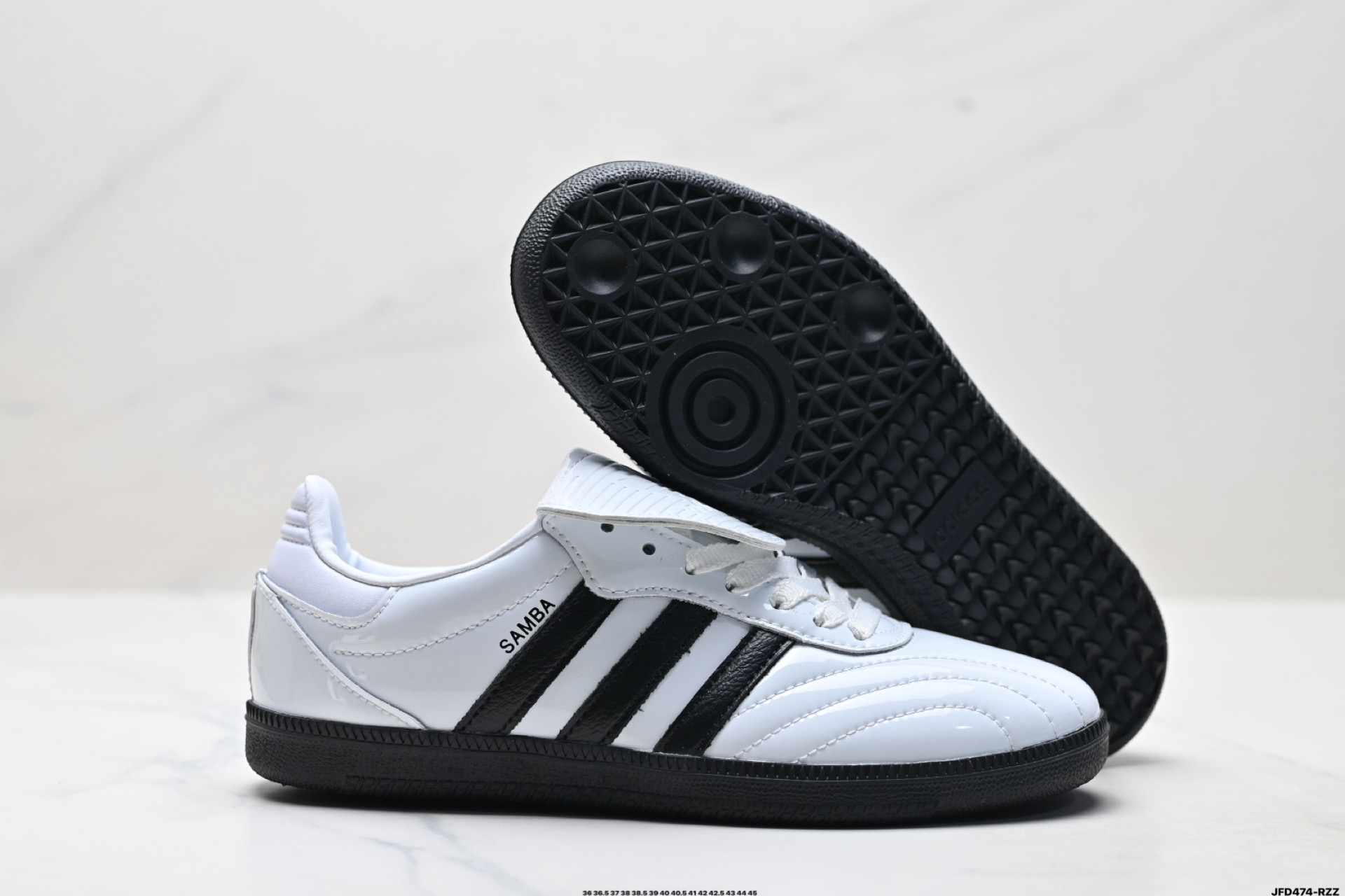 Adidas Originals Samba LT W 漆皮 阿迪达斯桑巴舞系列绅士德训足球风百搭低帮休闲运动板鞋 JI2706
