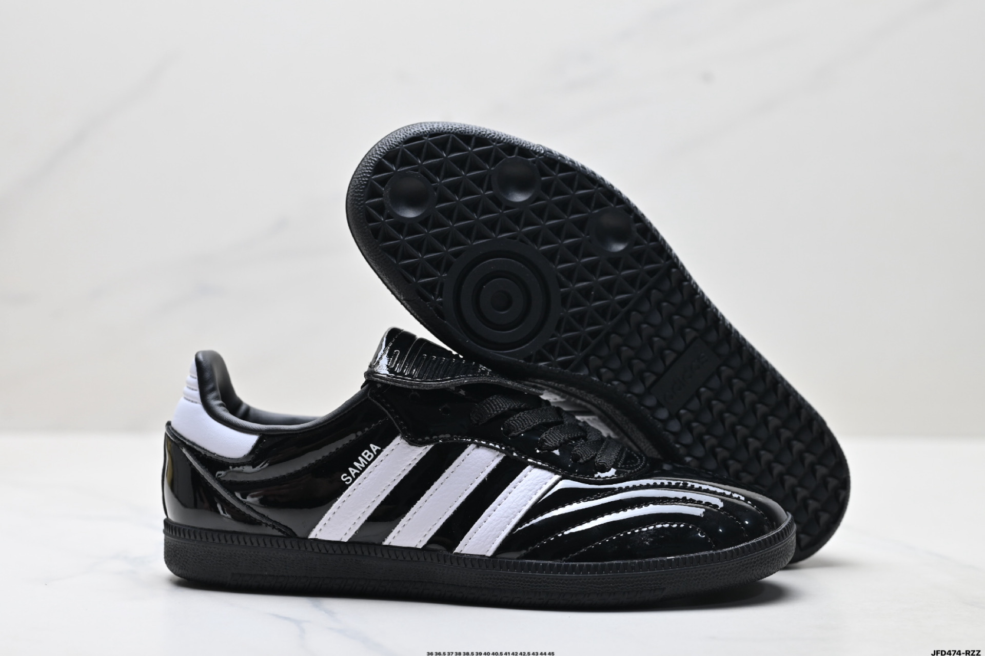 Adidas Originals Samba LT W 漆皮 阿迪达斯桑巴舞系列绅士德训足球风百搭低帮休闲运动板鞋 JI2706