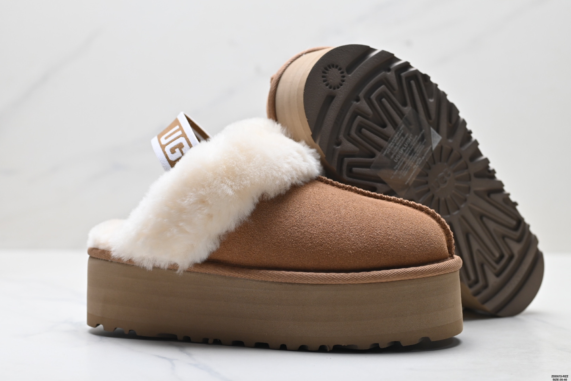 UGG秋冬新皮毛一体羊毛拖鞋加厚底家居拖鞋保暖可拆卸