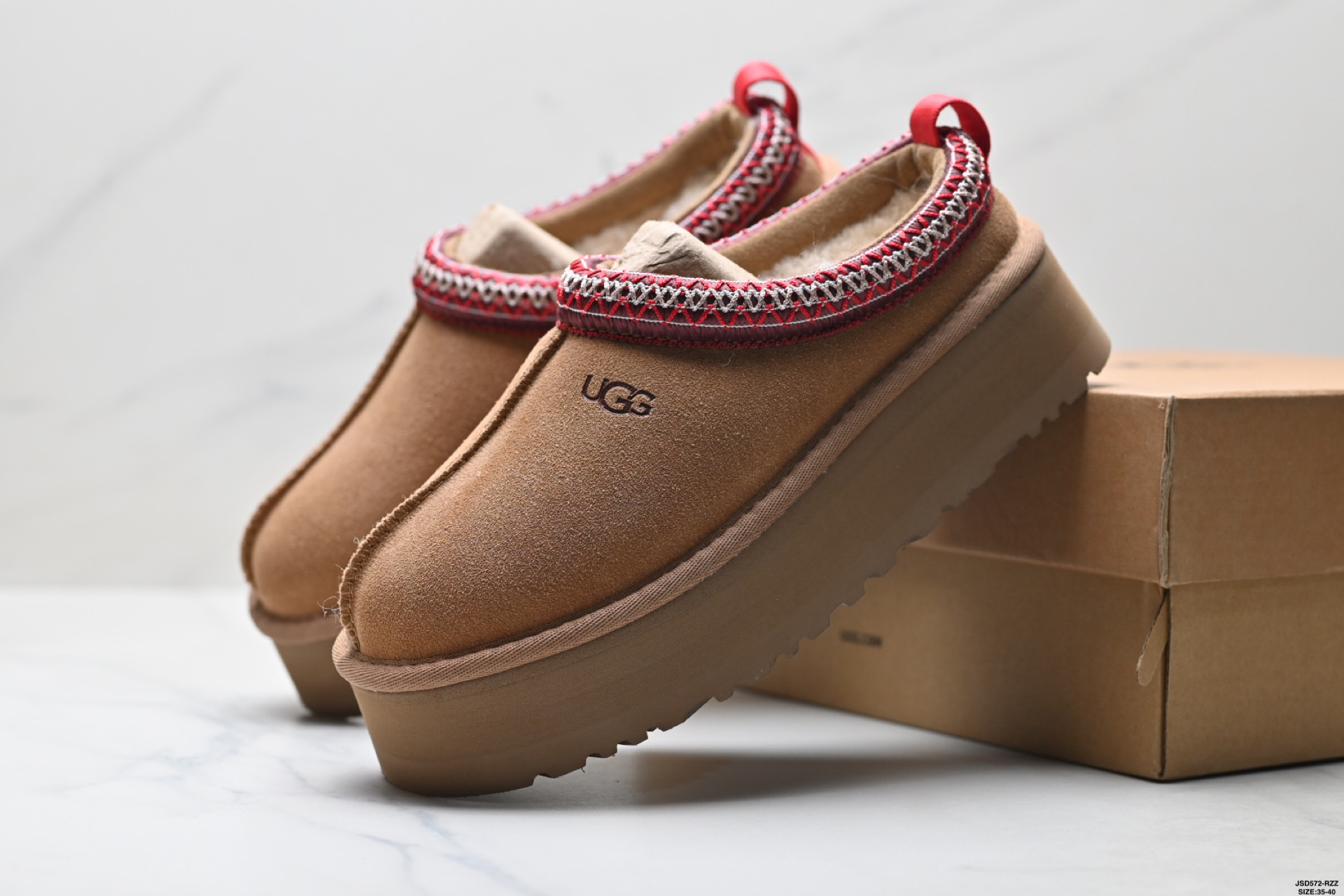 UGG TAZZ 舒适柔软时尚 耐磨增高保暖 民族风一脚蹬保暖雪地靴