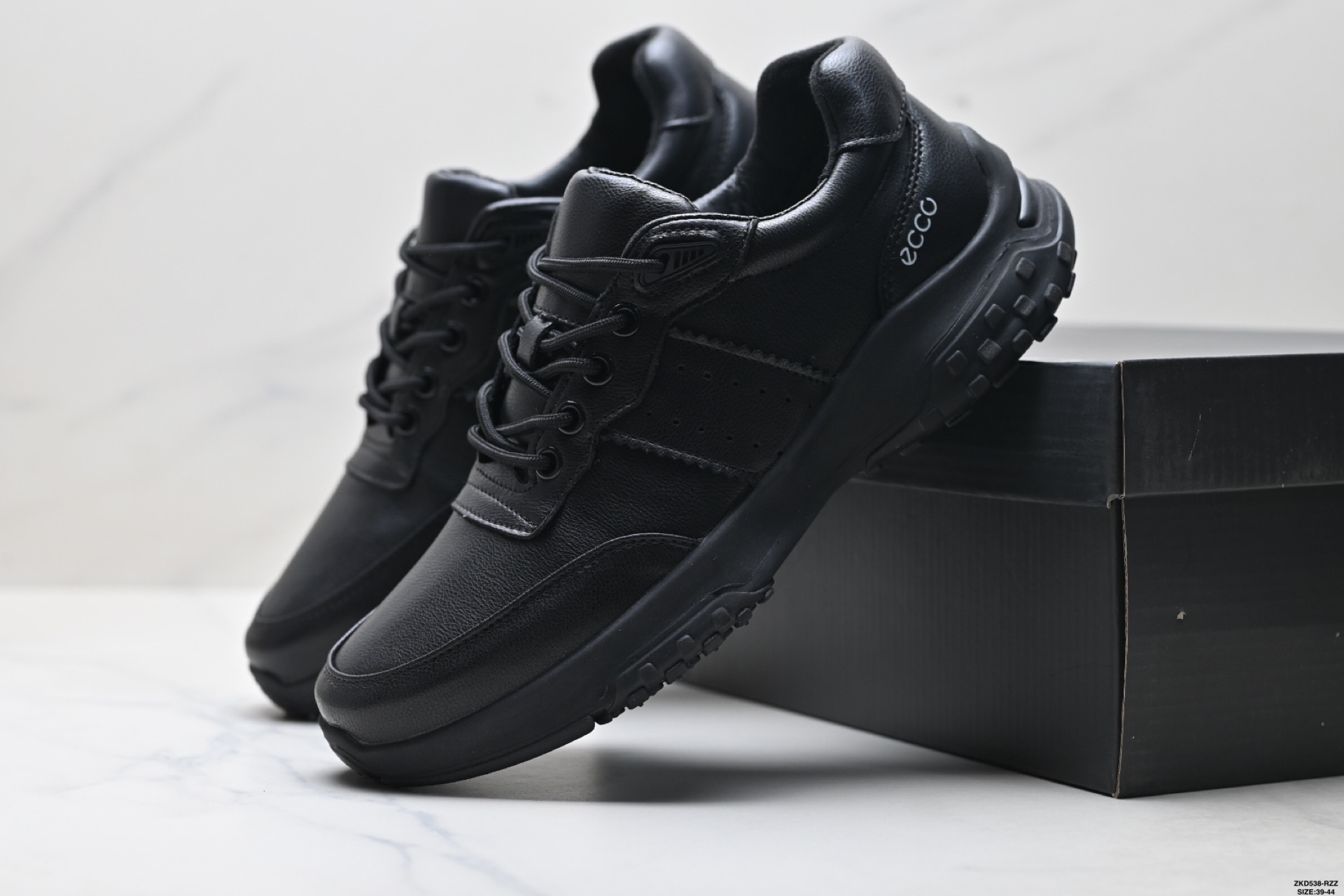 ecco美国CatumKezaf男鞋2025秋季休闲皮鞋男款真皮轻奢高端运动通勤鞋