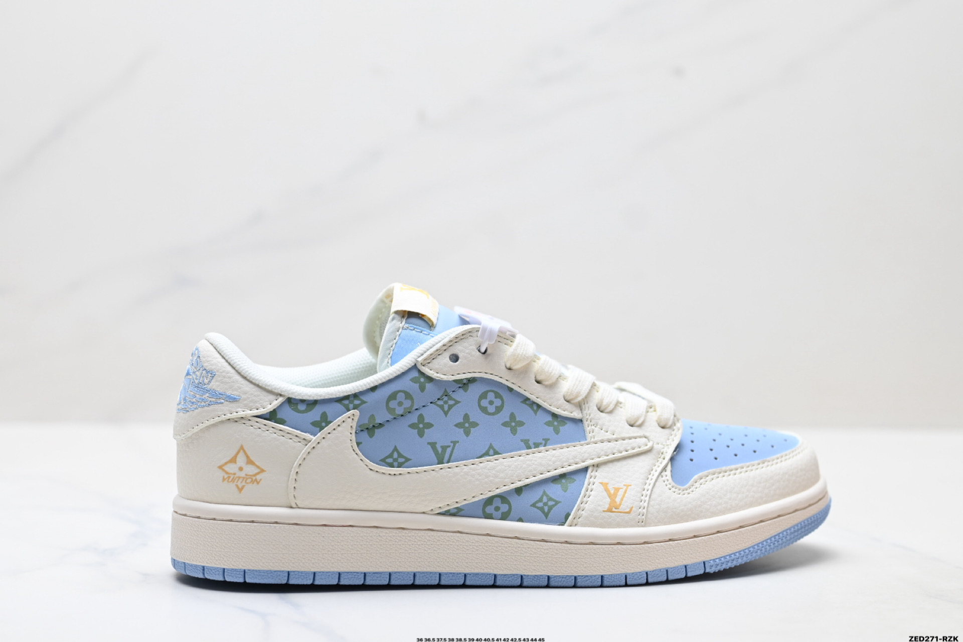 Nike Air Jordan 1 x Travis Scott AJ1倒勾 乔一倒钩 ‘DIY’定制 耐克 低帮文化篮球鞋 ZH2598-163