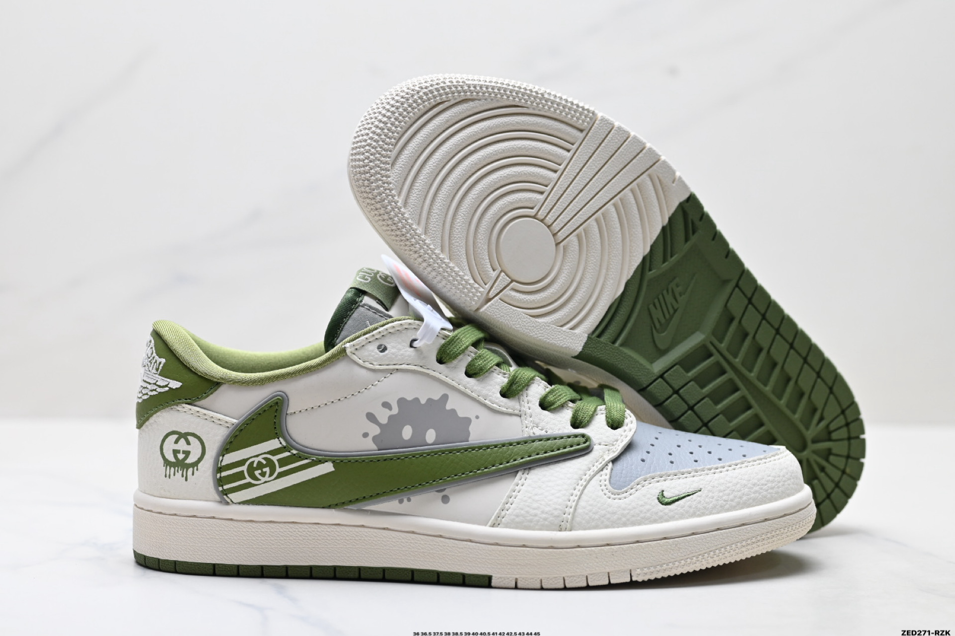 Nike Air Jordan 1 x Travis Scott AJ1倒勾 乔一倒钩 ‘DIY’定制 耐克 低帮文化篮球鞋 XD0798-307